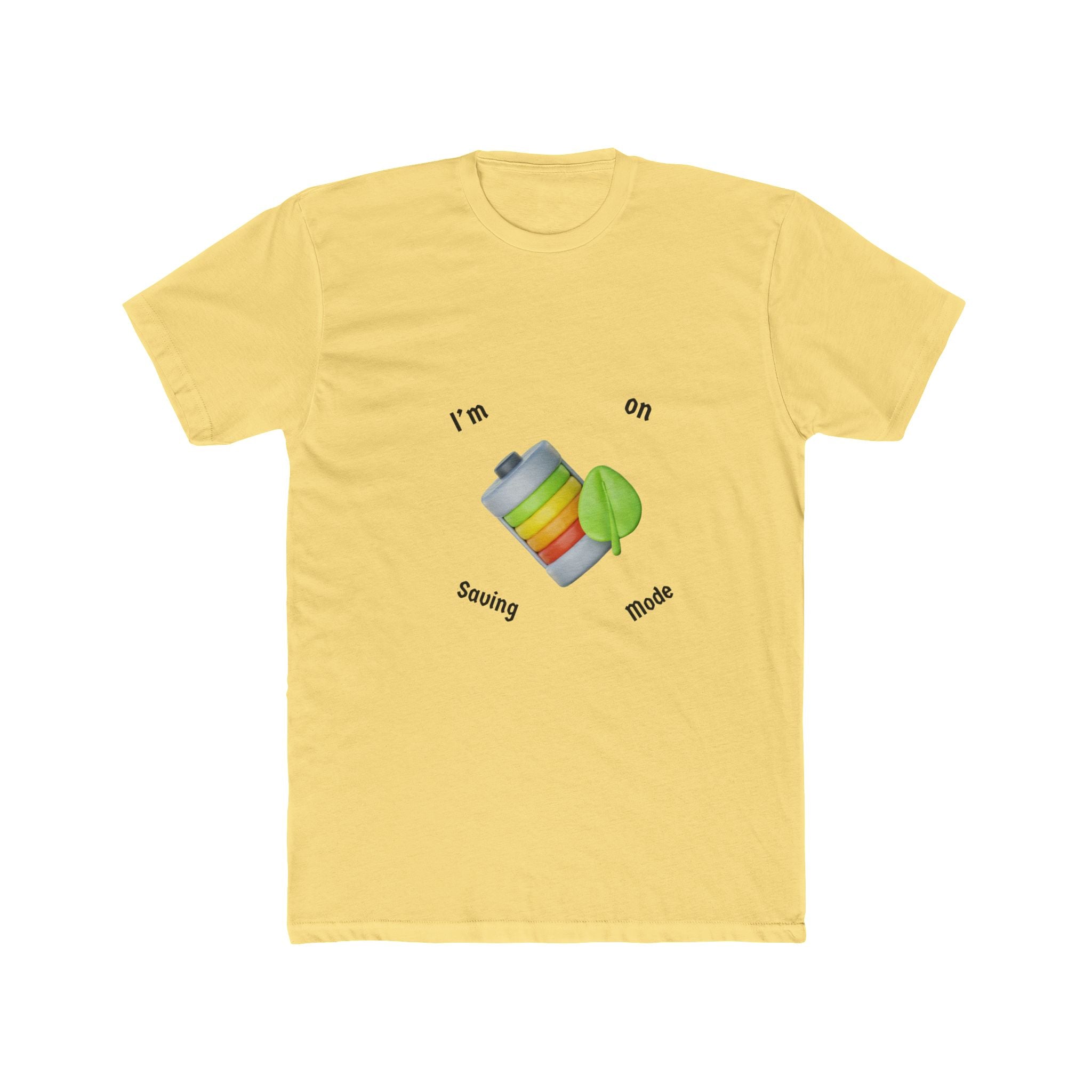 I'm on Saving Mode Unisex Cotton Crew Tee, Eco-Friendly Shirt, Green Energy Tee, Casual Wear, Gift for Nature Lovers