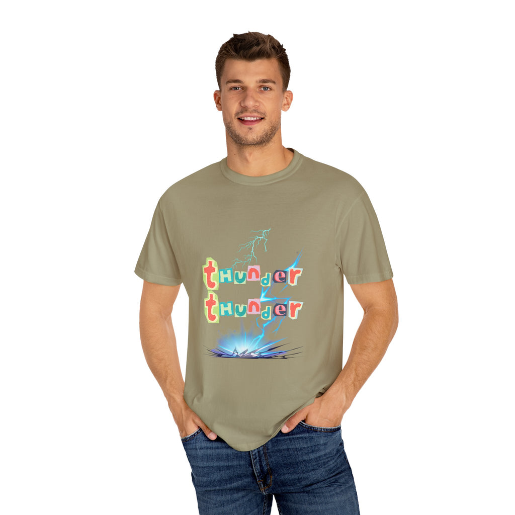 Colorful Thunder Graphic T-Shirt, Fun Casual Tee for Kids and Adults, Perfect Gift for Birthdays, Summer Outings, Music Festivals