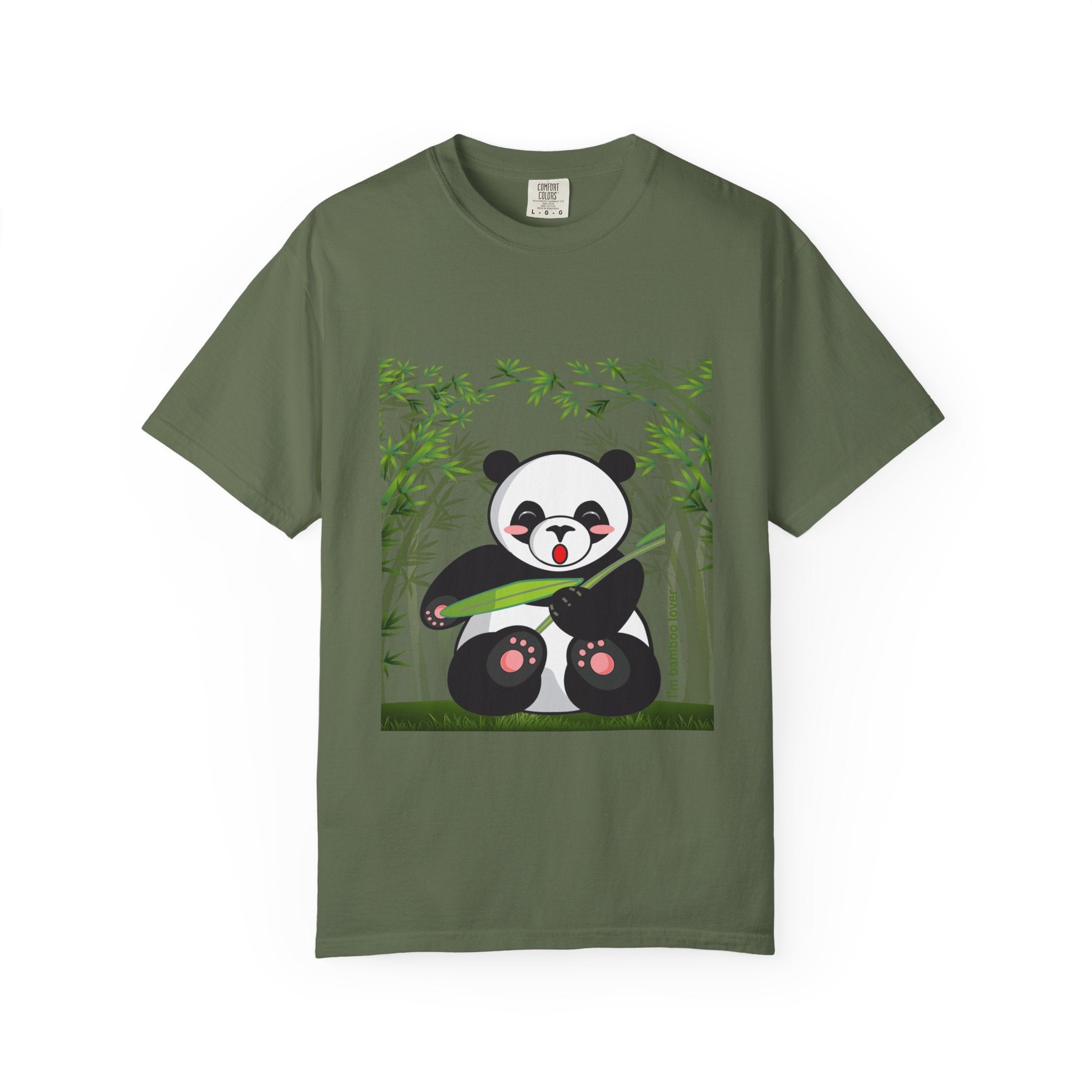 Cute Panda Garment-Dyed T-Shirt, Eco-Friendly Tee, Animal Lover Gift, Casual Wear, Graphic Tee, Cute Apparel