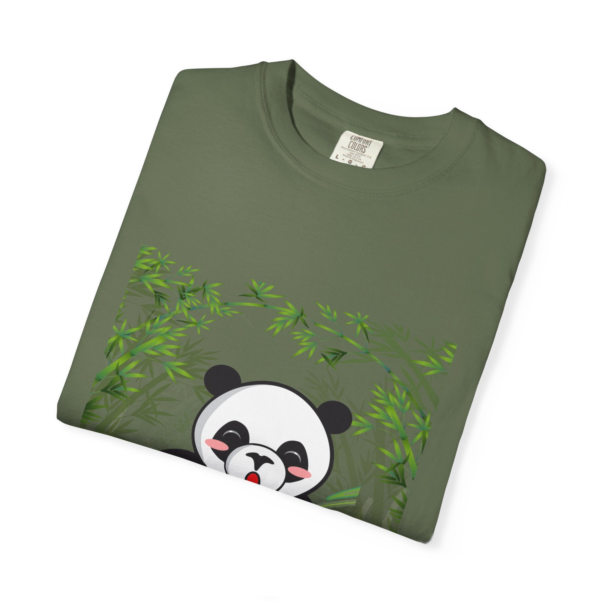 Cute Panda Garment-Dyed T-Shirt, Eco-Friendly Tee, Animal Lover Gift, Casual Wear, Graphic Tee, Cute Apparel