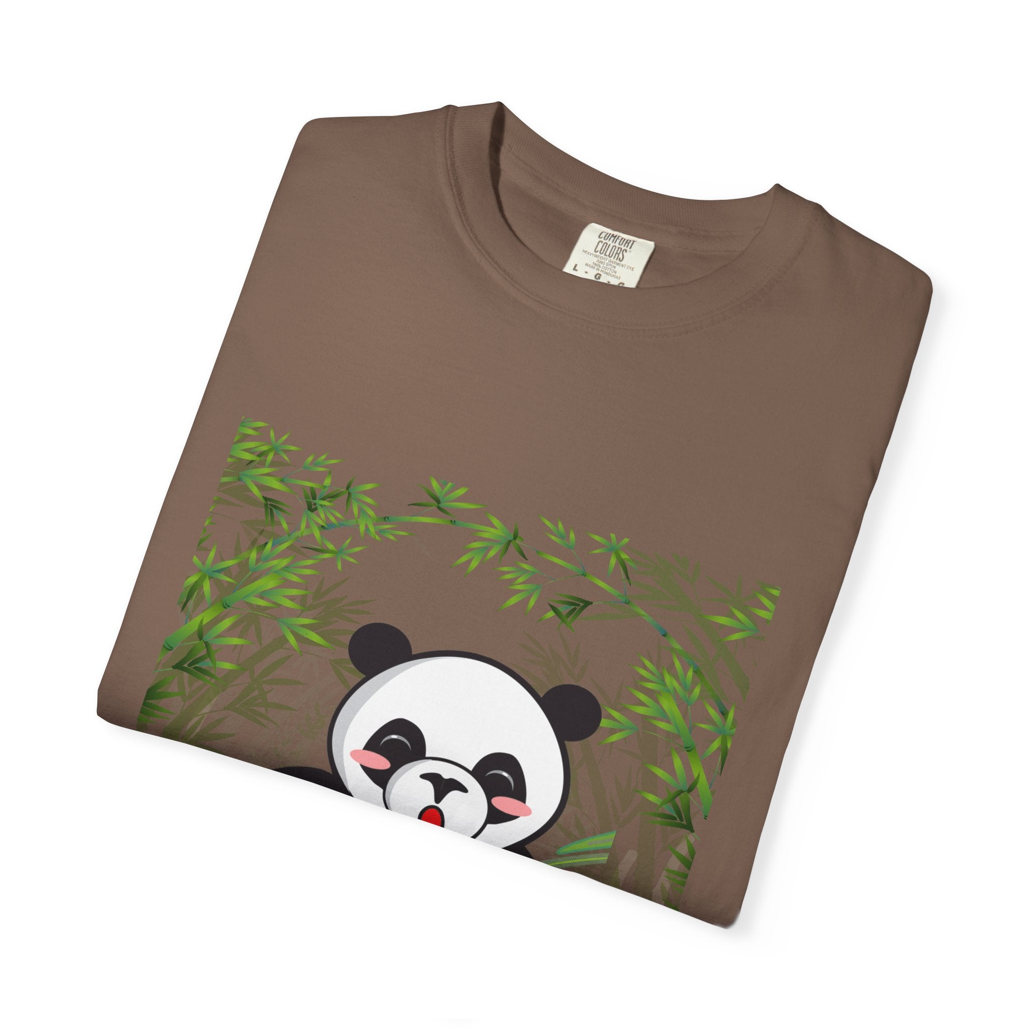Cute Panda Garment-Dyed T-Shirt, Eco-Friendly Tee, Animal Lover Gift, Casual Wear, Graphic Tee, Cute Apparel