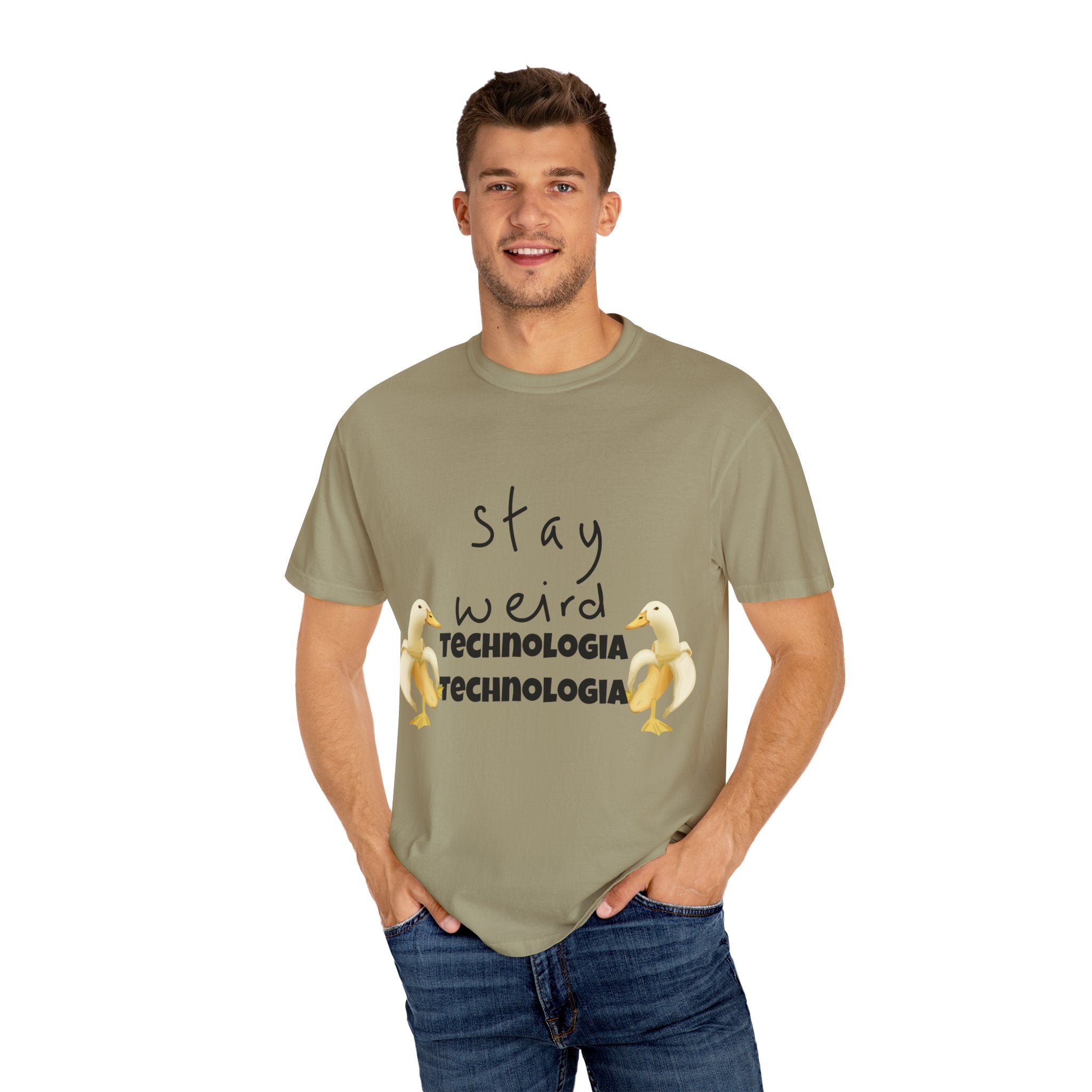 Stay Weird Unisex Garment-Dyed T-Shirt, Fun Casual Wear, Gift for Friends, Quirky Fashion, Must-Have Wardrobe Staple