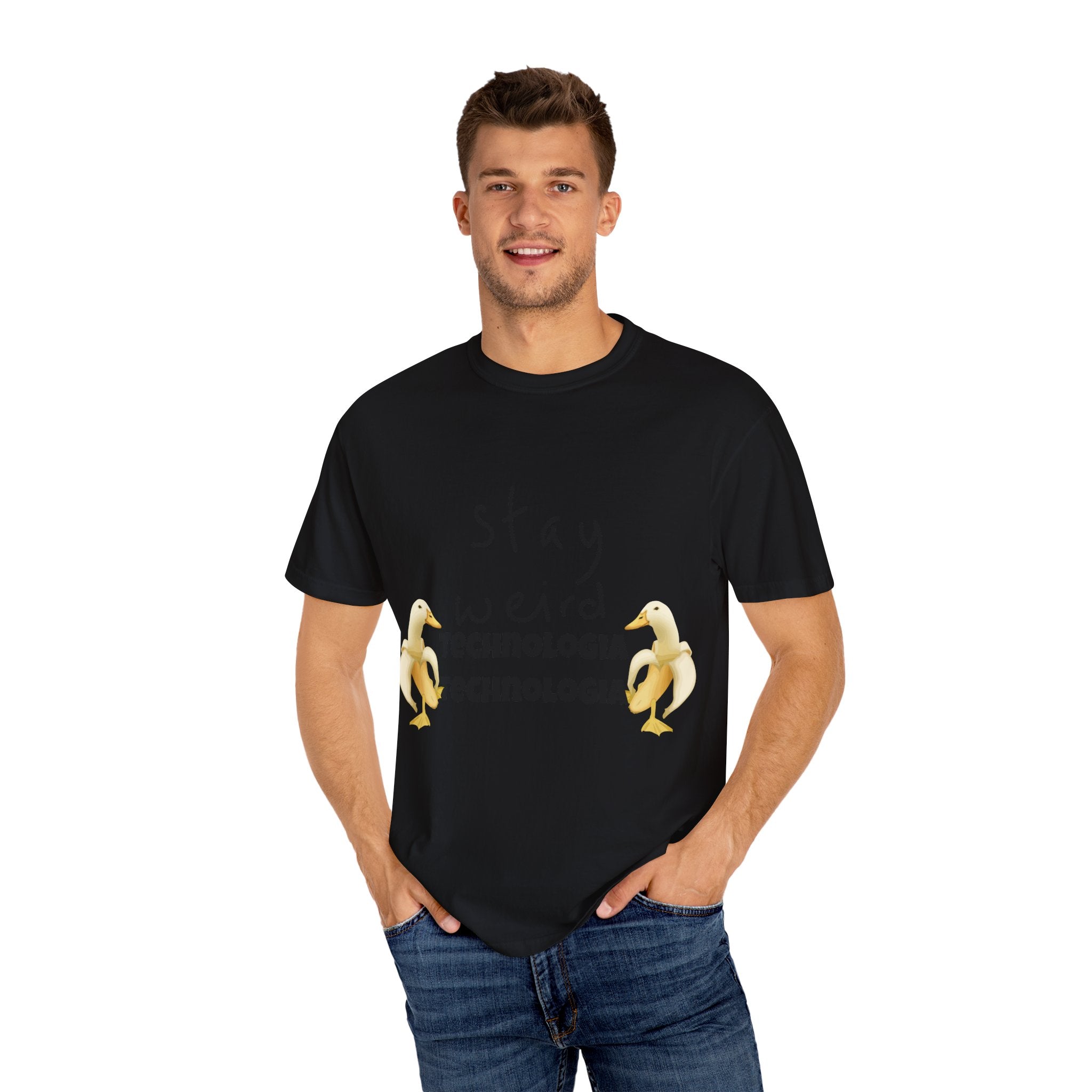 Stay Weird Unisex Garment-Dyed T-Shirt, Fun Casual Wear, Gift for Friends, Quirky Fashion, Must-Have Wardrobe Staple