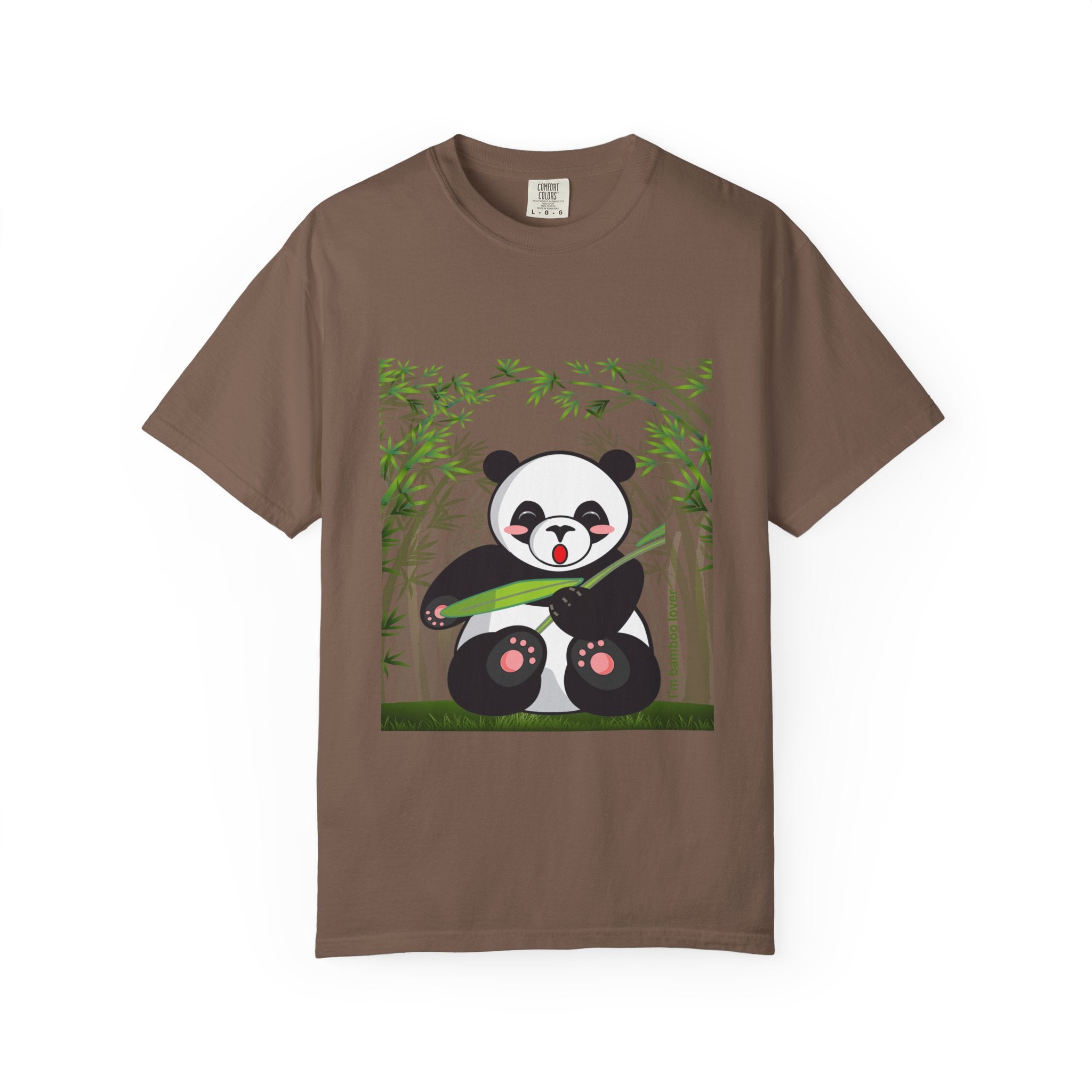 Cute Panda Garment-Dyed T-Shirt, Eco-Friendly Tee, Animal Lover Gift, Casual Wear, Graphic Tee, Cute Apparel