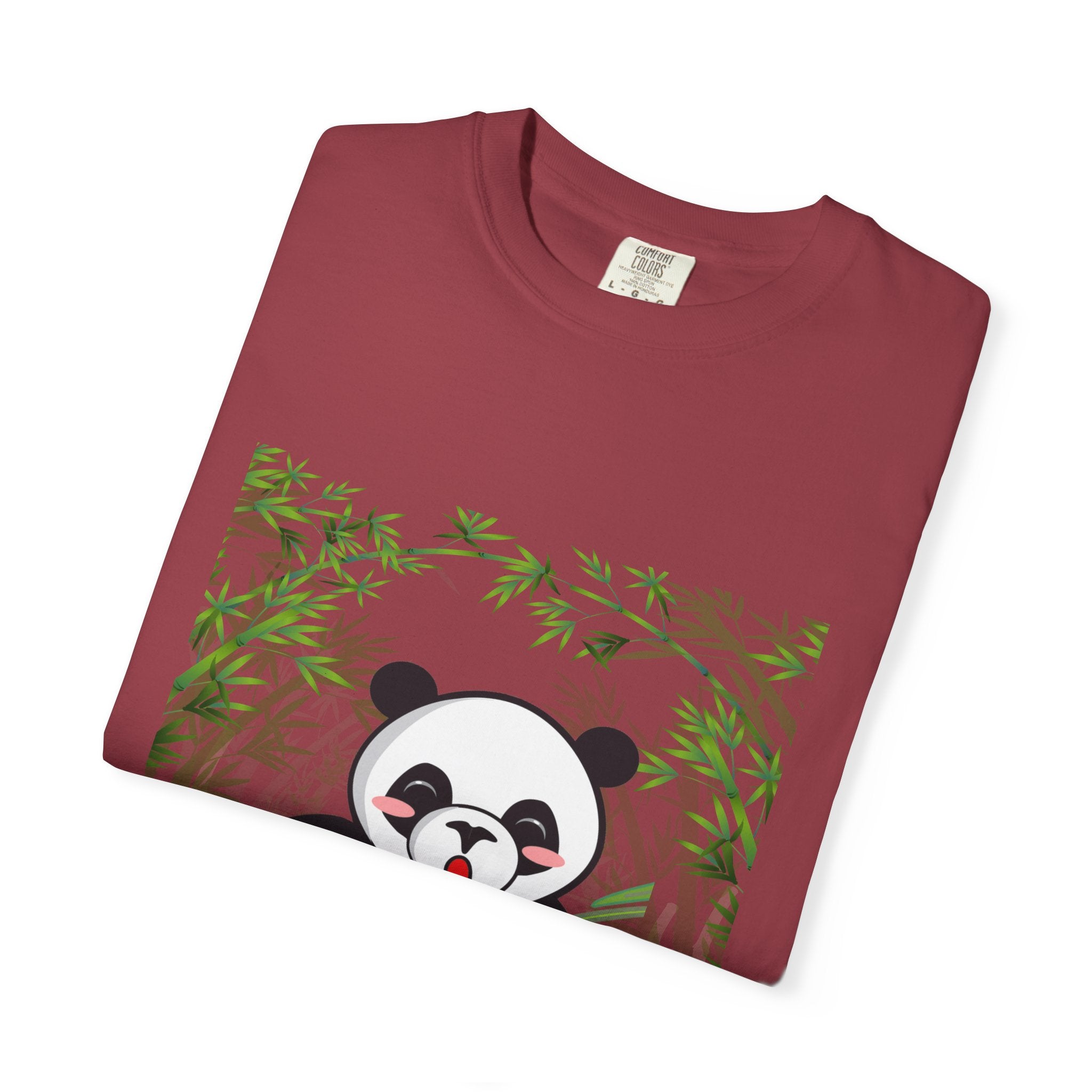 Cute Panda Garment-Dyed T-Shirt, Eco-Friendly Tee, Animal Lover Gift, Casual Wear, Graphic Tee, Cute Apparel
