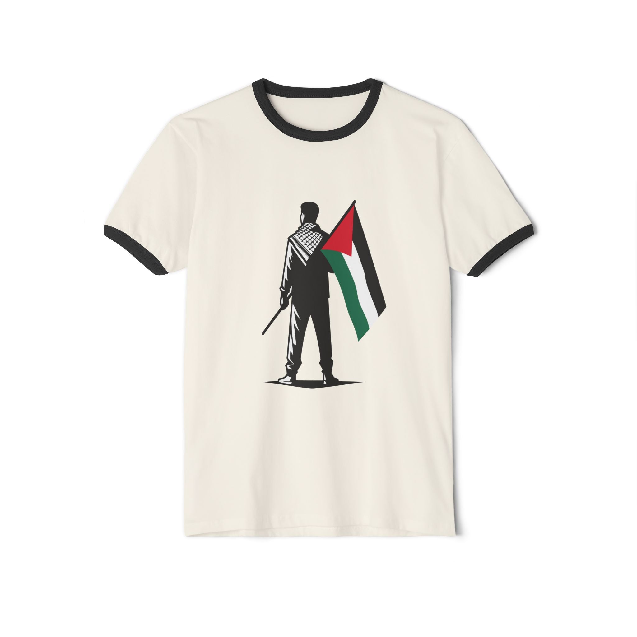 Patriotic Ringer T-Shirt | Unisex Cotton Tee, Casual Wear, Gift for Activists, National Independence, Statement Clothing, Fashion