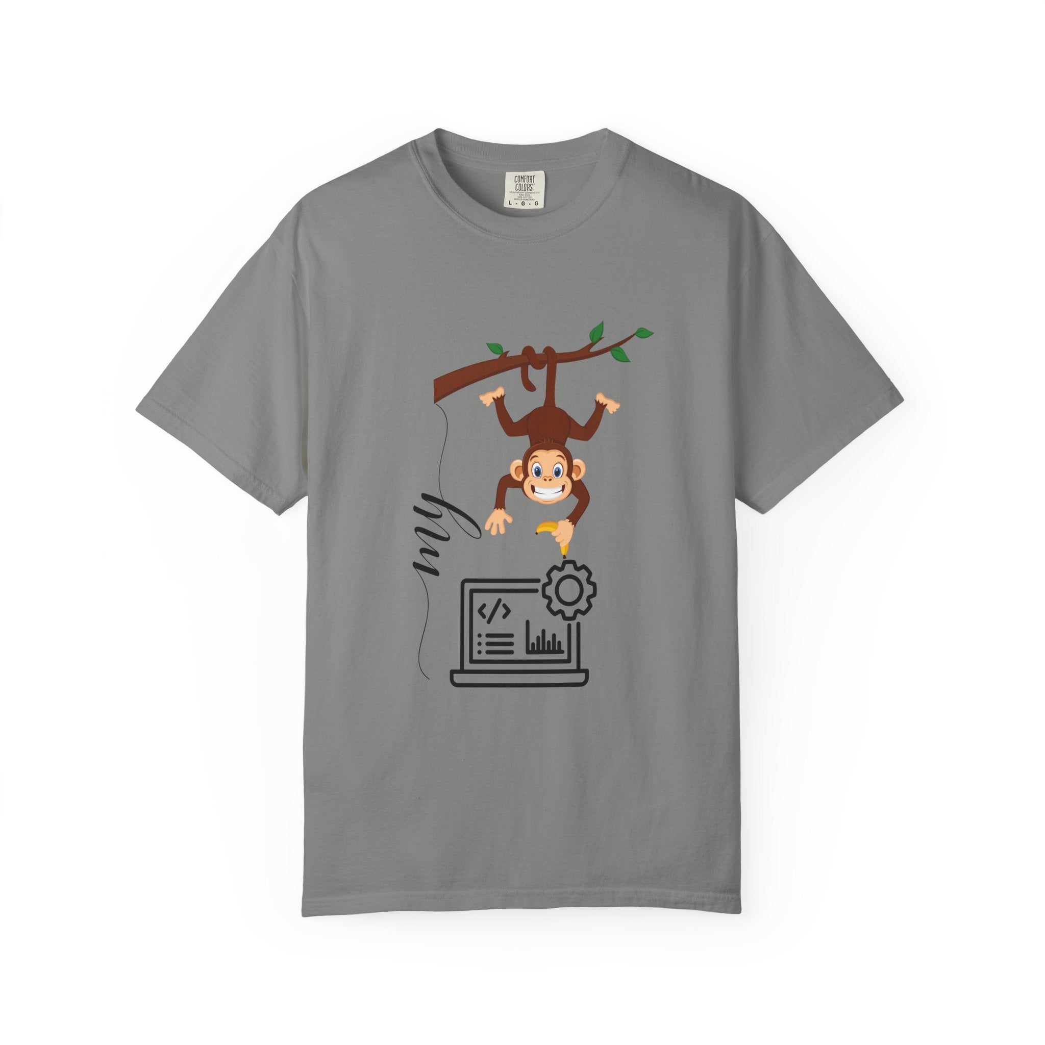 Playful Monkey Graphic T-shirt, Perfect Gift for Animal Lovers, Casual Wear, Birthday Gift, Funny Tee