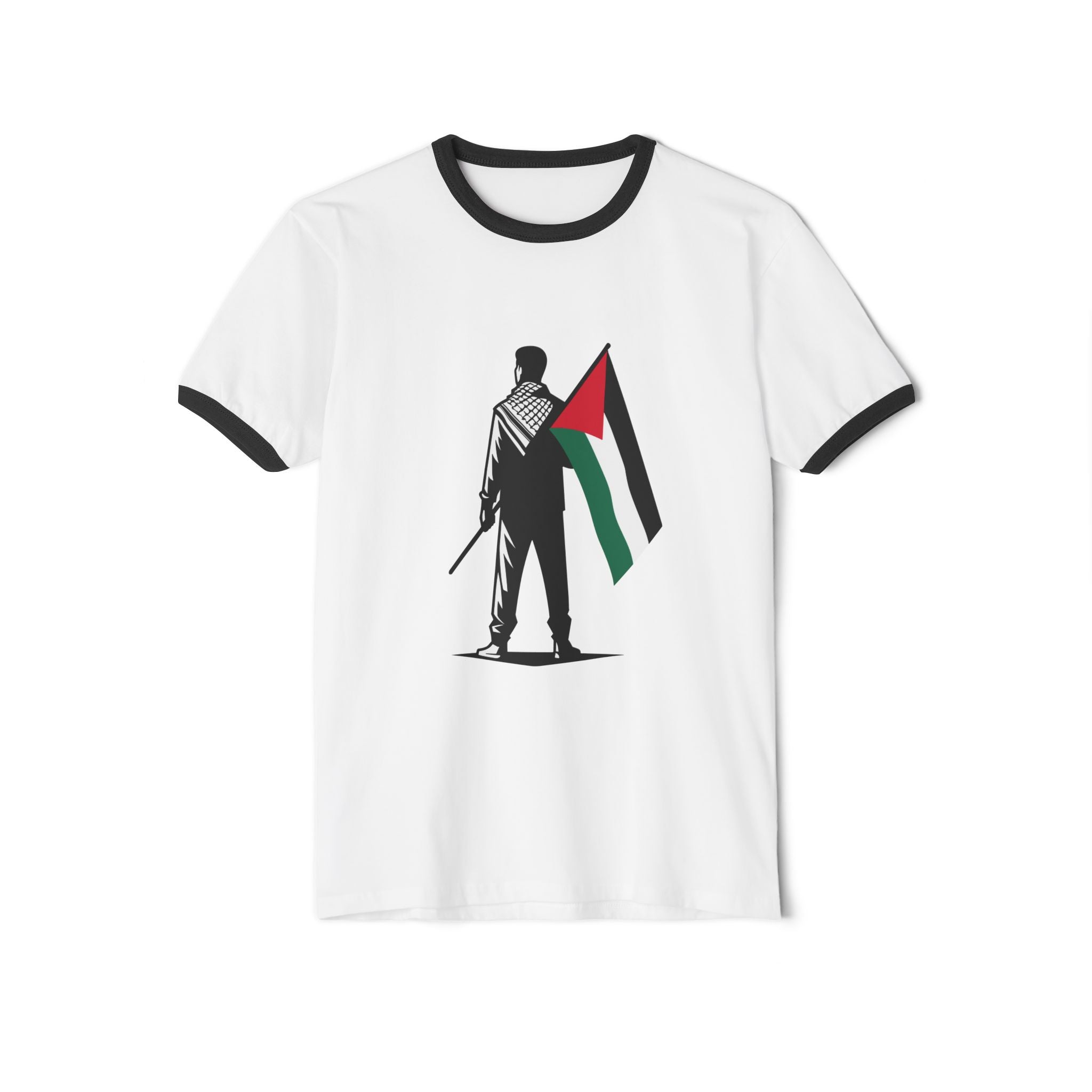 Patriotic Ringer T-Shirt | Unisex Cotton Tee, Casual Wear, Gift for Activists, National Independence, Statement Clothing, Fashion