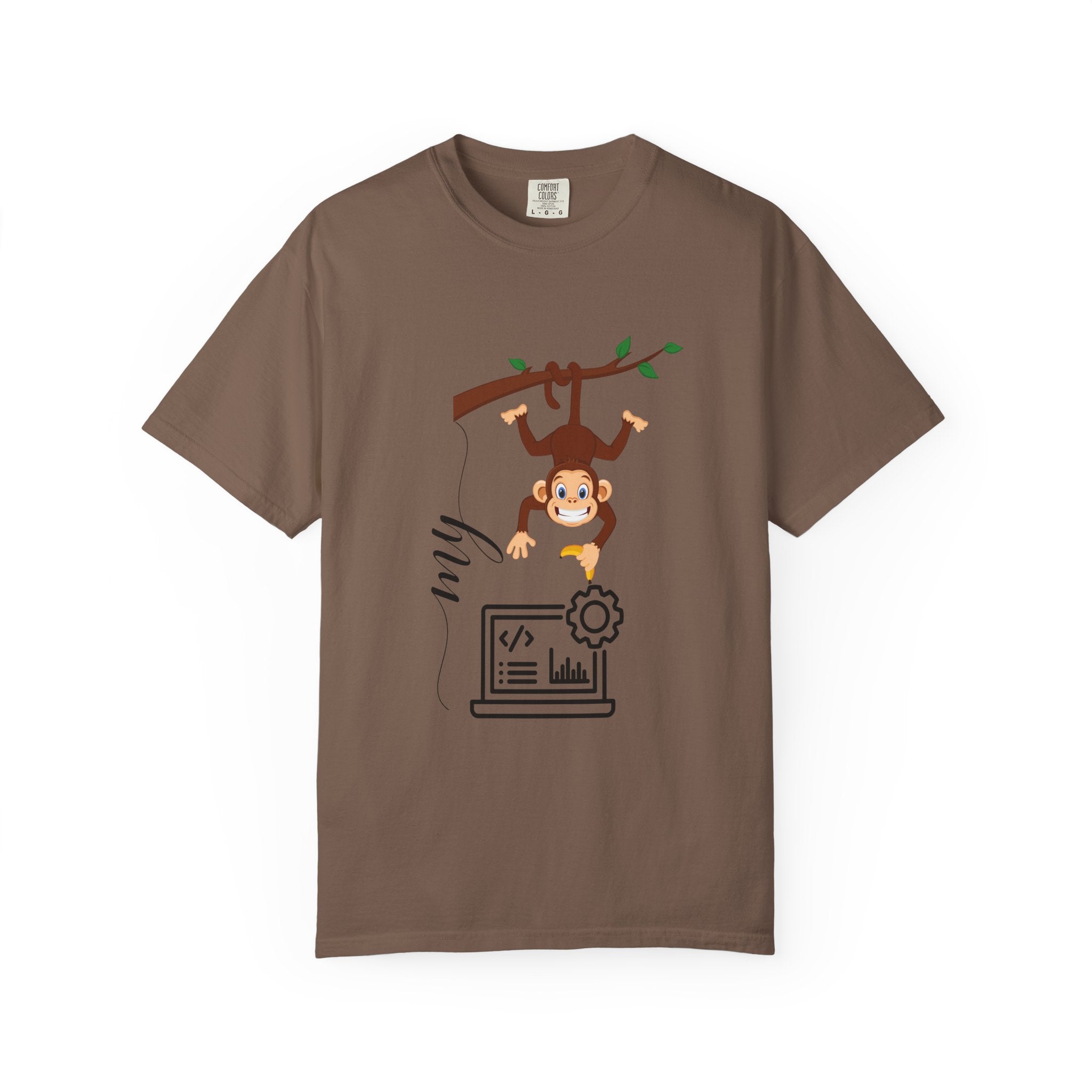 Playful Monkey Graphic T-shirt, Perfect Gift for Animal Lovers, Casual Wear, Birthday Gift, Funny Tee
