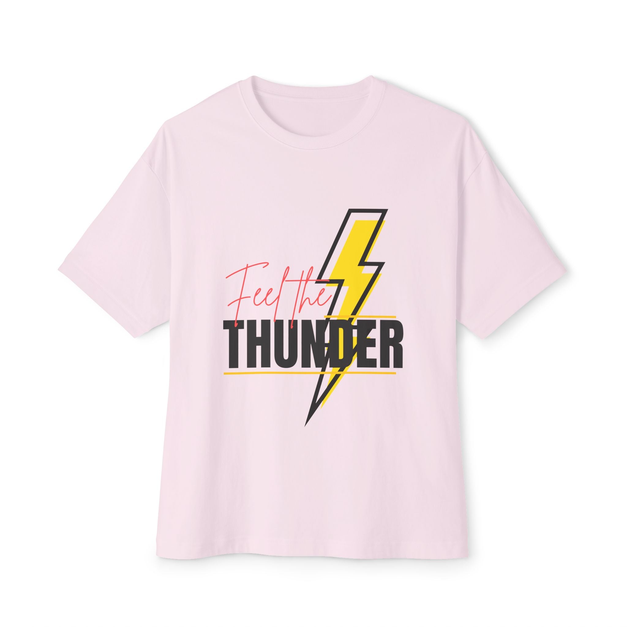 Unisex Oversized Thunder Tee - Feel the Thunder Graphic Tee, Casual T-Shirt, Gift for Music Lovers, Festival Fashion, Trendy Streetwear
