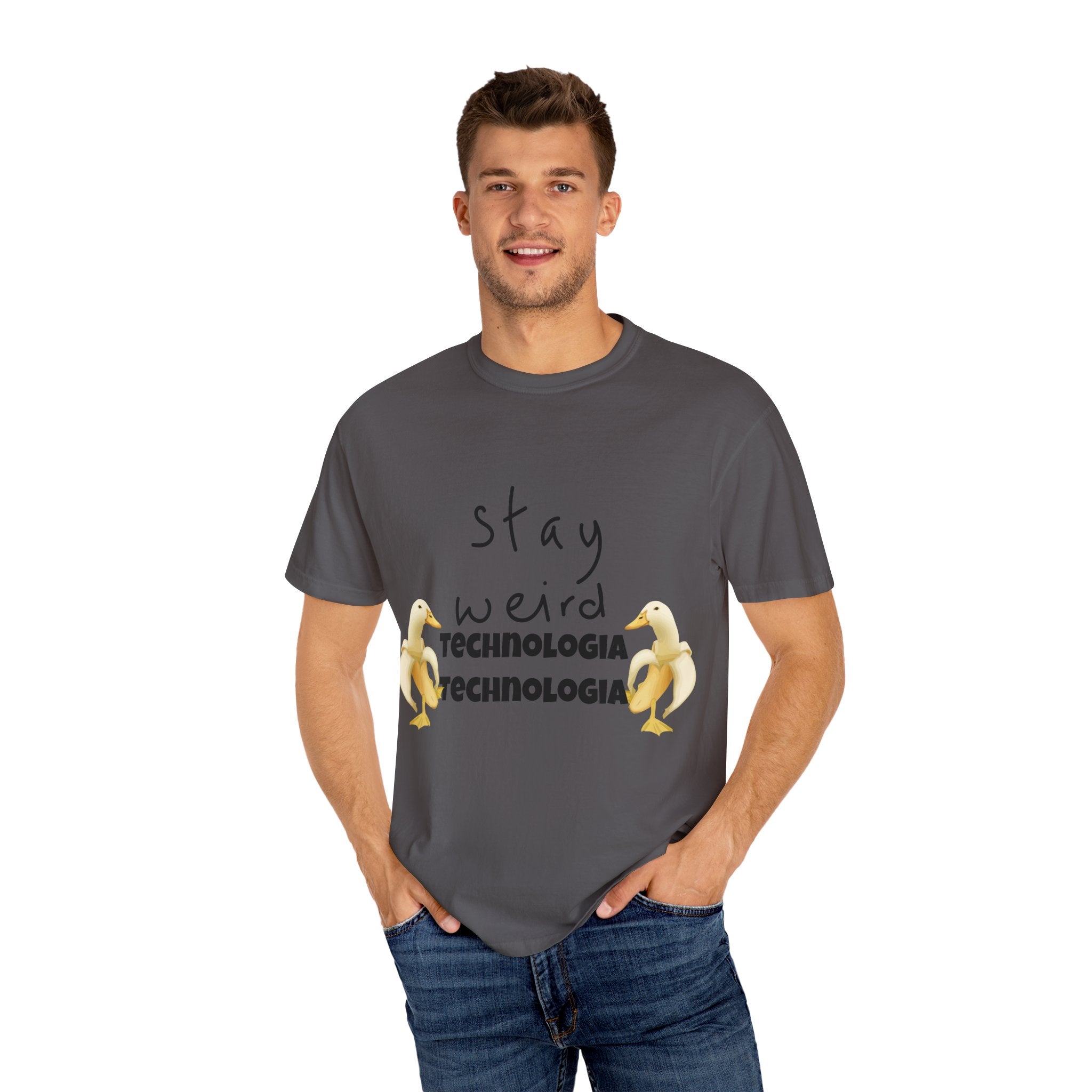 Stay Weird Unisex Garment-Dyed T-Shirt, Fun Casual Wear, Gift for Friends, Quirky Fashion, Must-Have Wardrobe Staple
