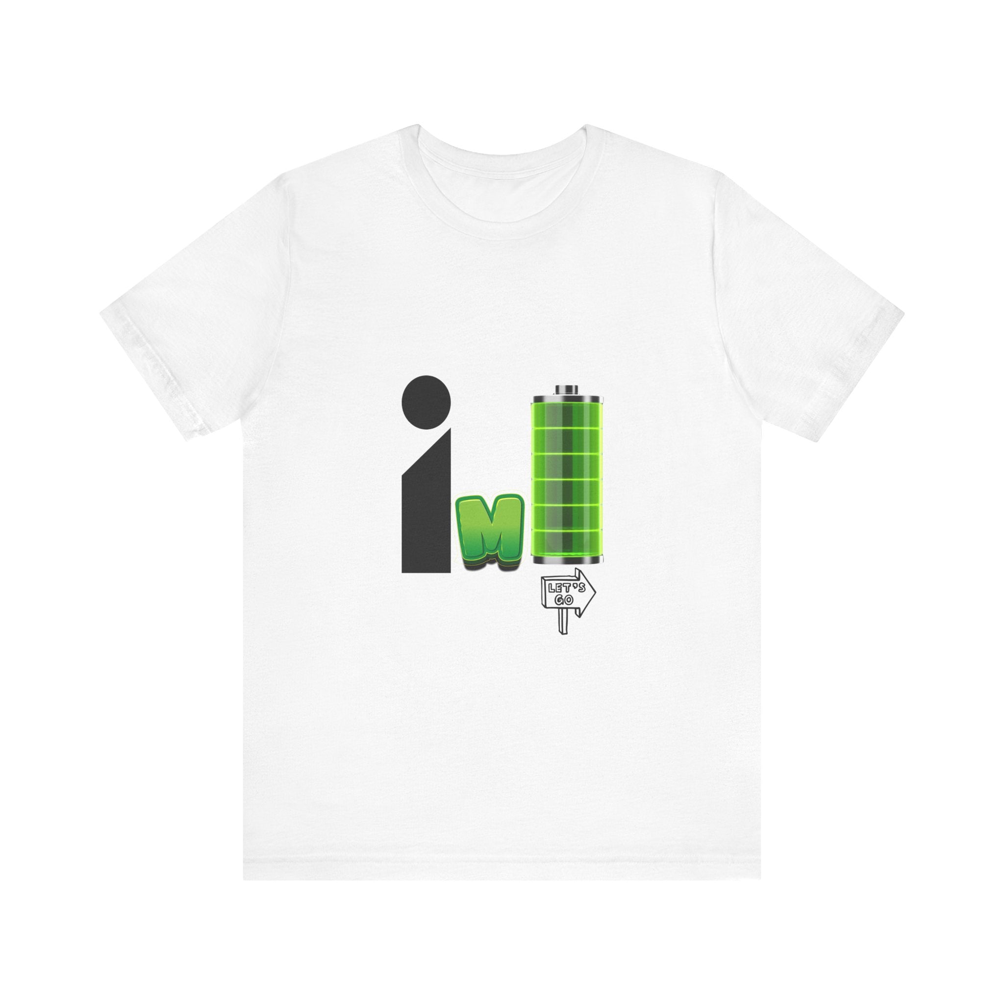 Energized Unisex Jersey Tee, Funny Graphic Tee, Rechargeable Battery Shirt, Gift for Tech Lovers, Casual Wear, Birthday Present, [...]