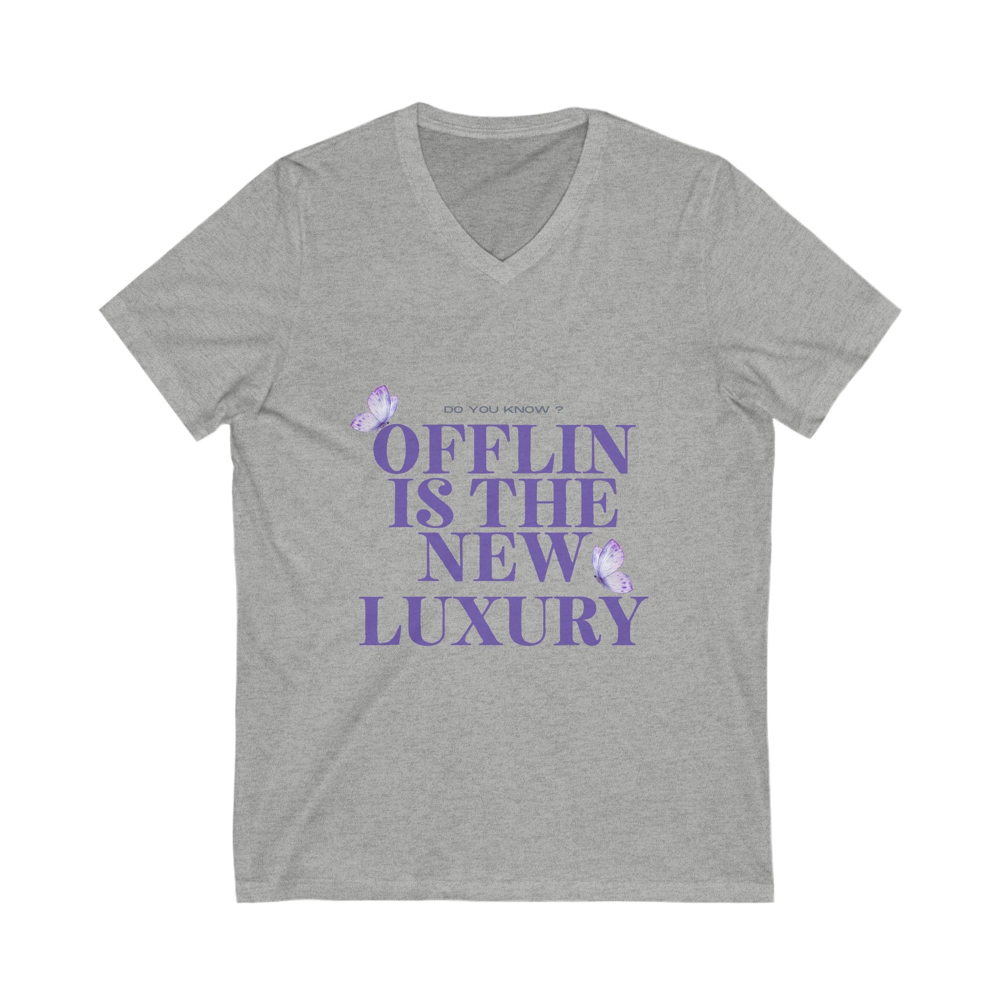 Offlin is the New Luxury V-Neck Tee, Comfortable Casual Shirt, Gift for Minimalists, Relaxed Lifestyle Top, Everyday Wear Tee