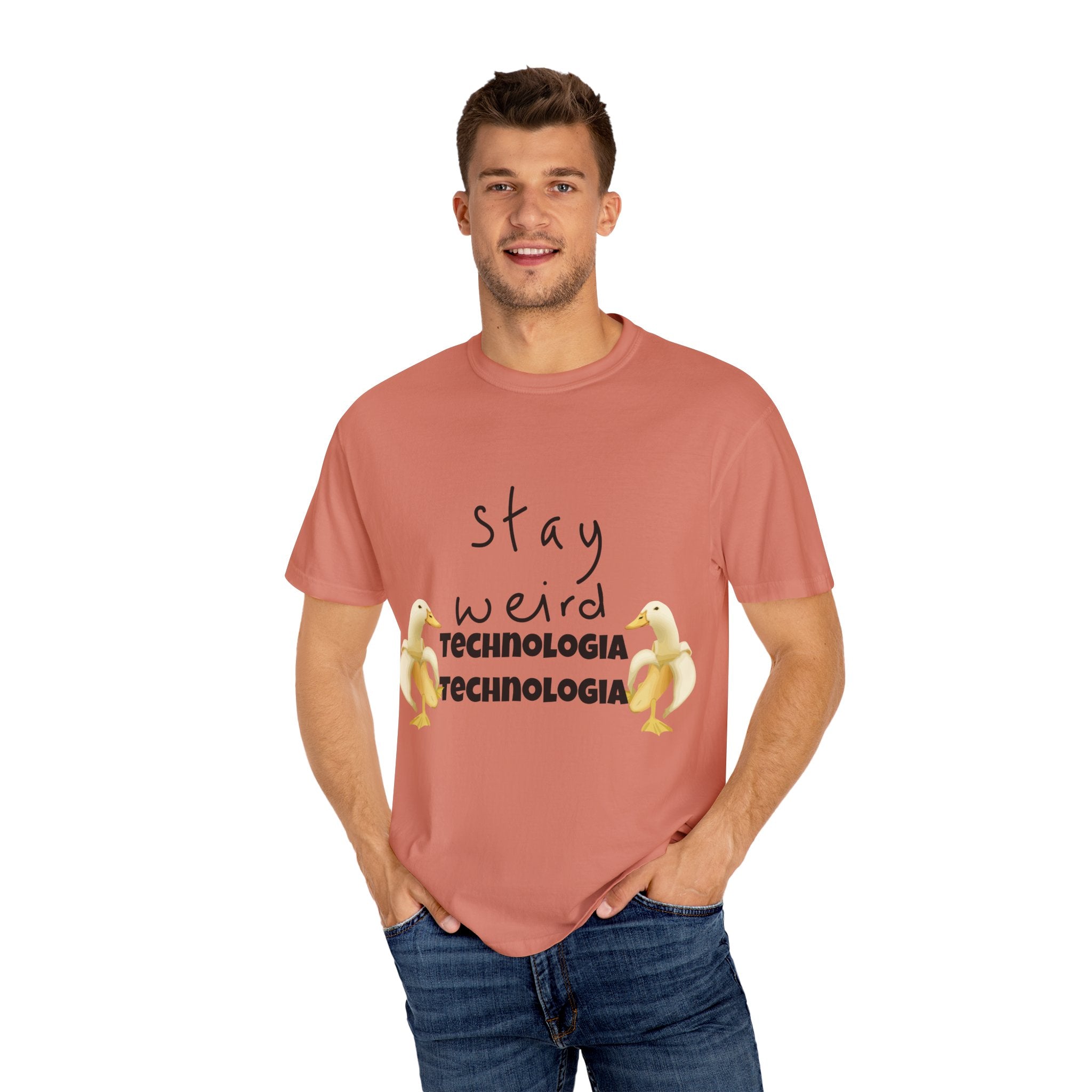 Stay Weird Unisex Garment-Dyed T-Shirt, Fun Casual Wear, Gift for Friends, Quirky Fashion, Must-Have Wardrobe Staple