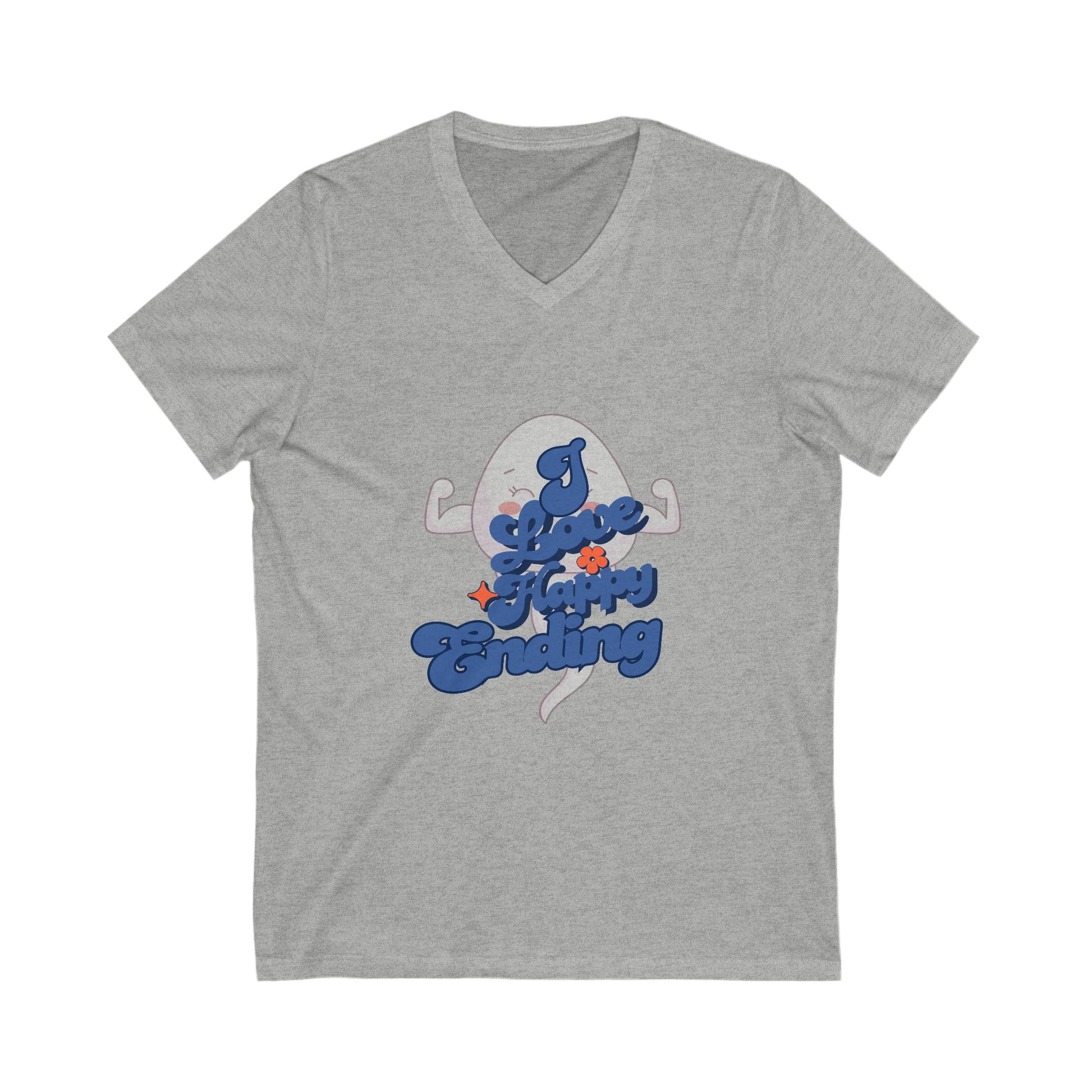 I Love Fairy Eating V-Neck Tee, Funny T-Shirt, Ghost Love Shirt, Halloween Apparel, Quirky Gift, Casual Outfit