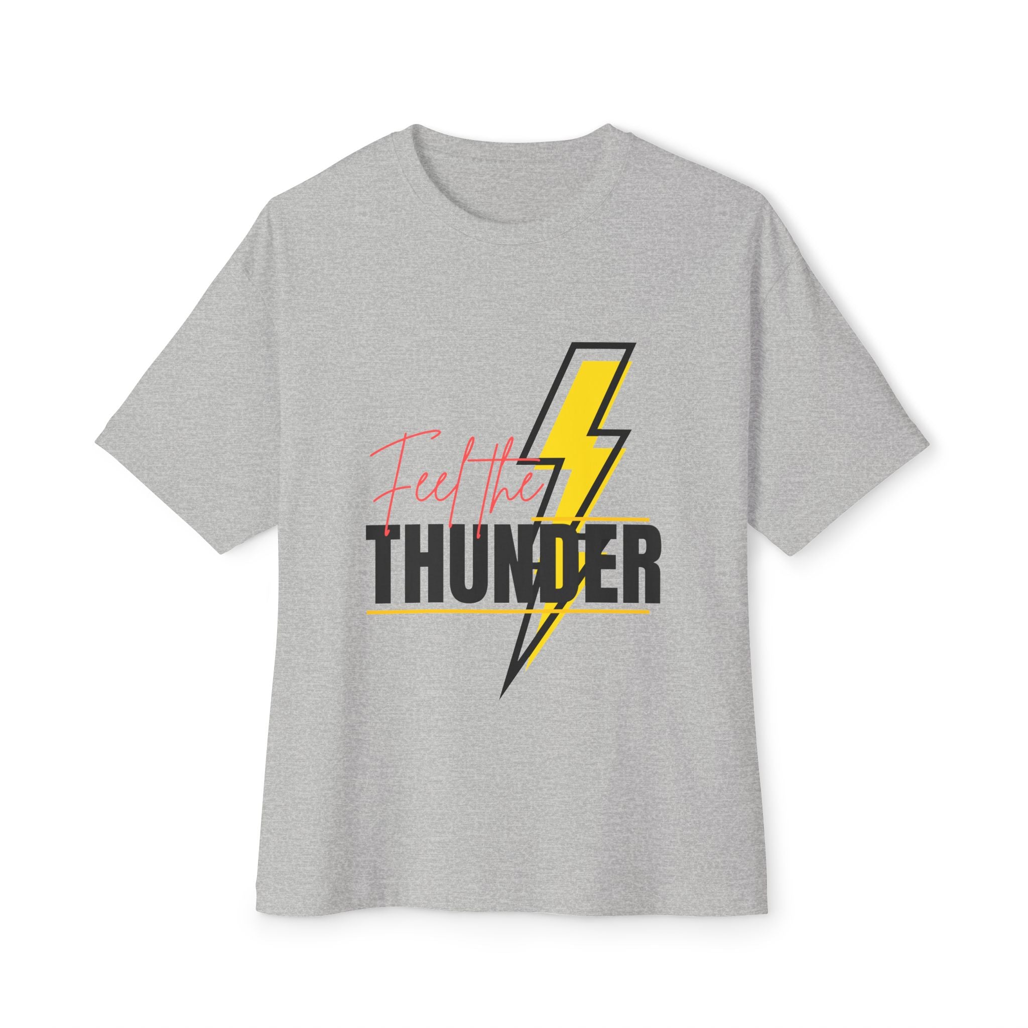 Unisex Oversized Thunder Tee - Feel the Thunder Graphic Tee, Casual T-Shirt, Gift for Music Lovers, Festival Fashion, Trendy Streetwear