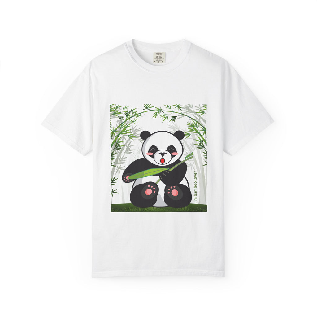 Cute Panda Garment-Dyed T-Shirt, Eco-Friendly Tee, Animal Lover Gift, Casual Wear, Graphic Tee, Cute Apparel