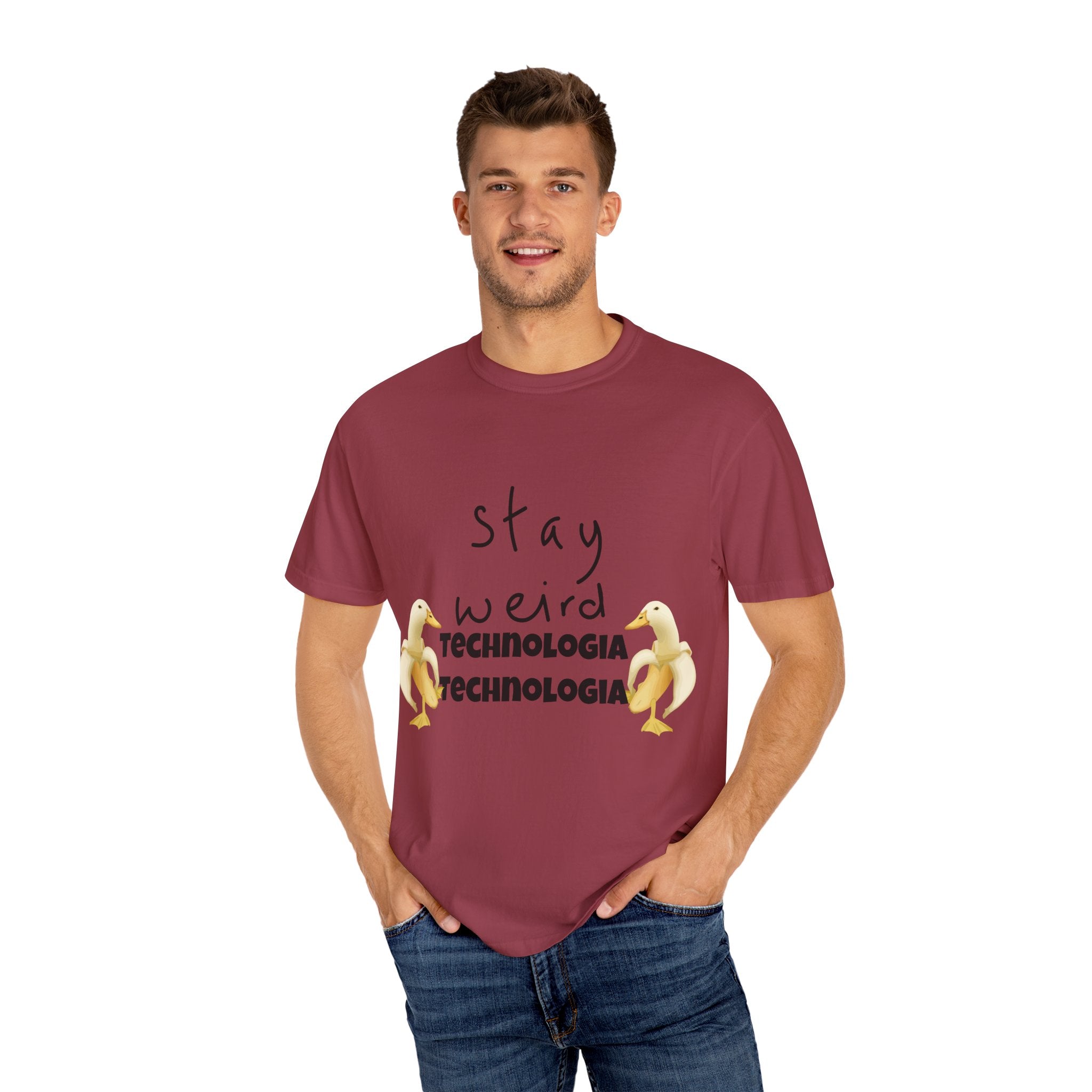 Stay Weird Unisex Garment-Dyed T-Shirt, Fun Casual Wear, Gift for Friends, Quirky Fashion, Must-Have Wardrobe Staple