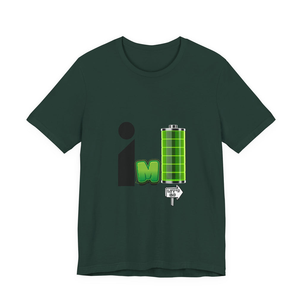 Energized Unisex Jersey Tee, Funny Graphic Tee, Rechargeable Battery Shirt, Gift for Tech Lovers, Casual Wear, Birthday Present, [...]