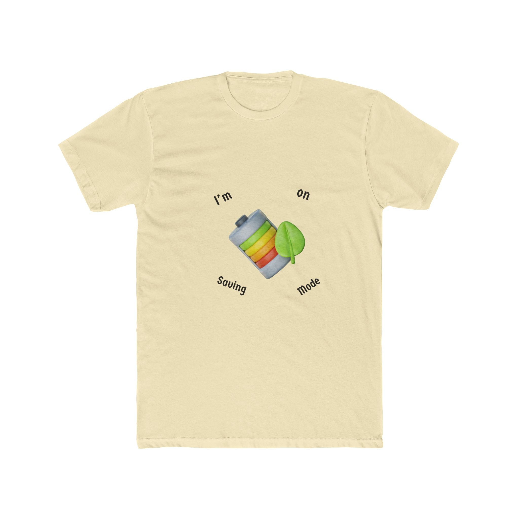 I'm on Saving Mode Unisex Cotton Crew Tee, Eco-Friendly Shirt, Green Energy Tee, Casual Wear, Gift for Nature Lovers