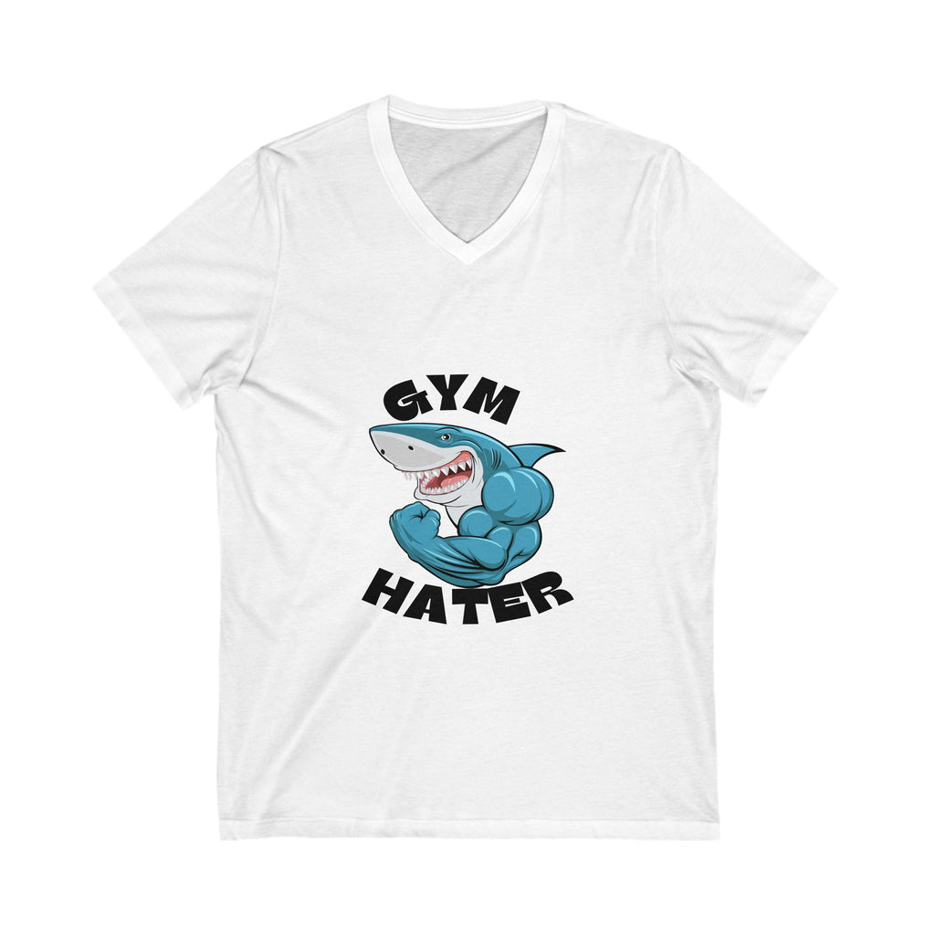 Gym Hater V-Neck Tee | Funny Fitness Humor Shirt, Unisex Graphic Tee, Gift for Gym Lovers, Workout Humor Top, Casual Wear