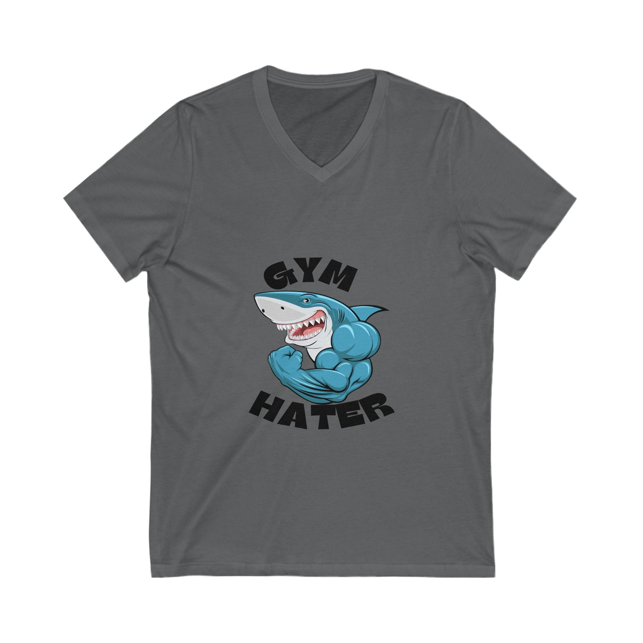 Gym Hater V-Neck Tee | Funny Fitness Humor Shirt, Unisex Graphic Tee, Gift for Gym Lovers, Workout Humor Top, Casual Wear