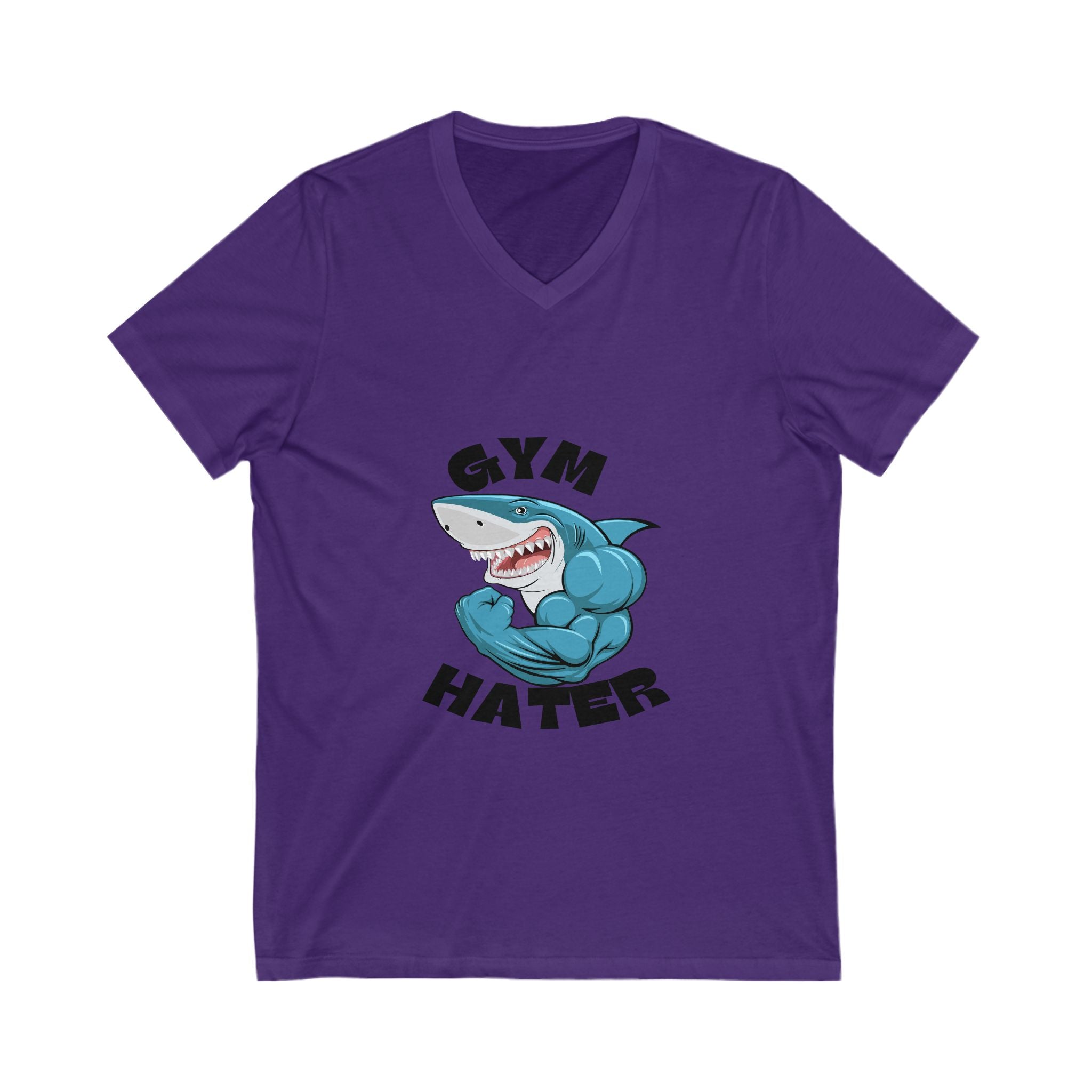 Gym Hater V-Neck Tee | Funny Fitness Humor Shirt, Unisex Graphic Tee, Gift for Gym Lovers, Workout Humor Top, Casual Wear