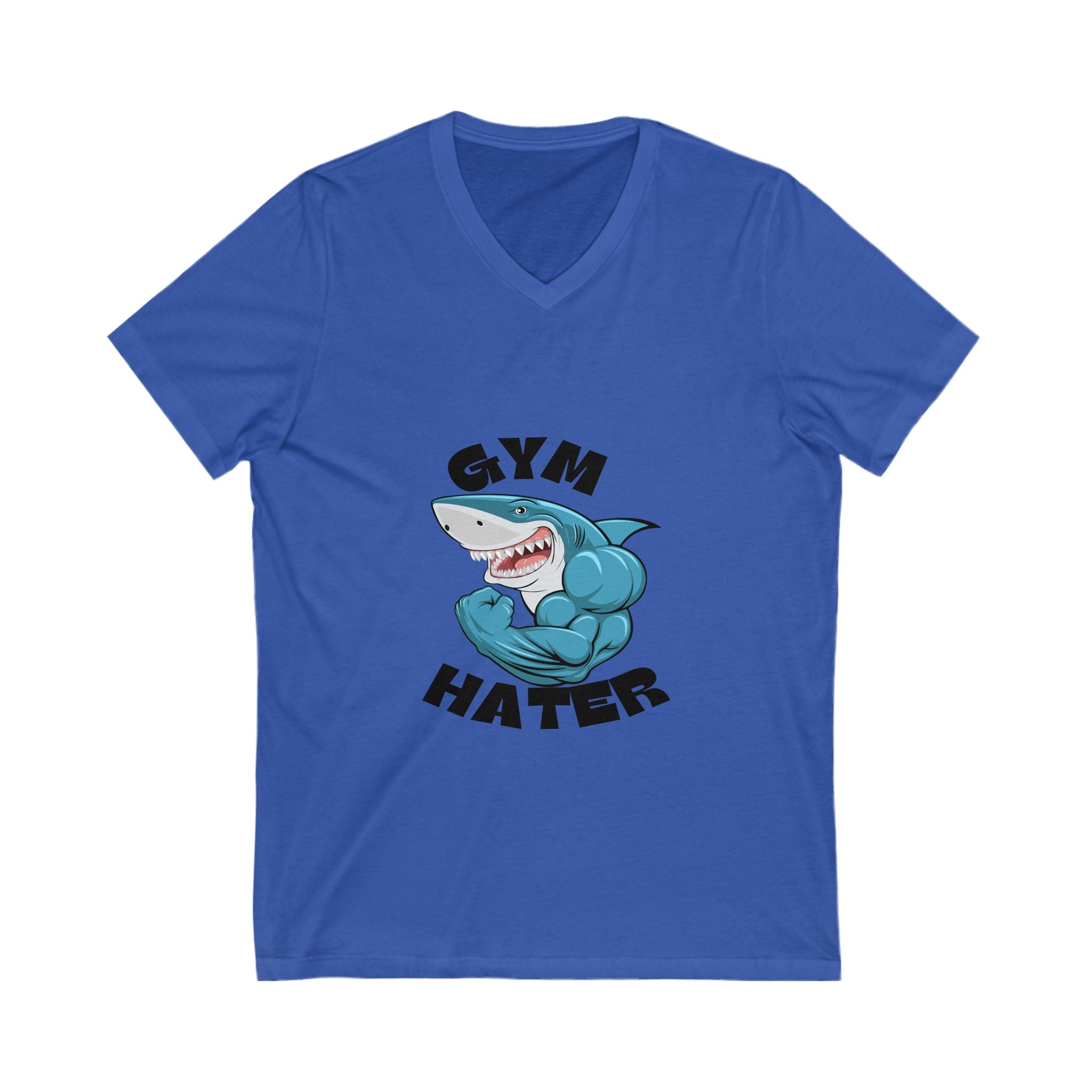 Gym Hater V-Neck Tee | Funny Fitness Humor Shirt, Unisex Graphic Tee, Gift for Gym Lovers, Workout Humor Top, Casual Wear