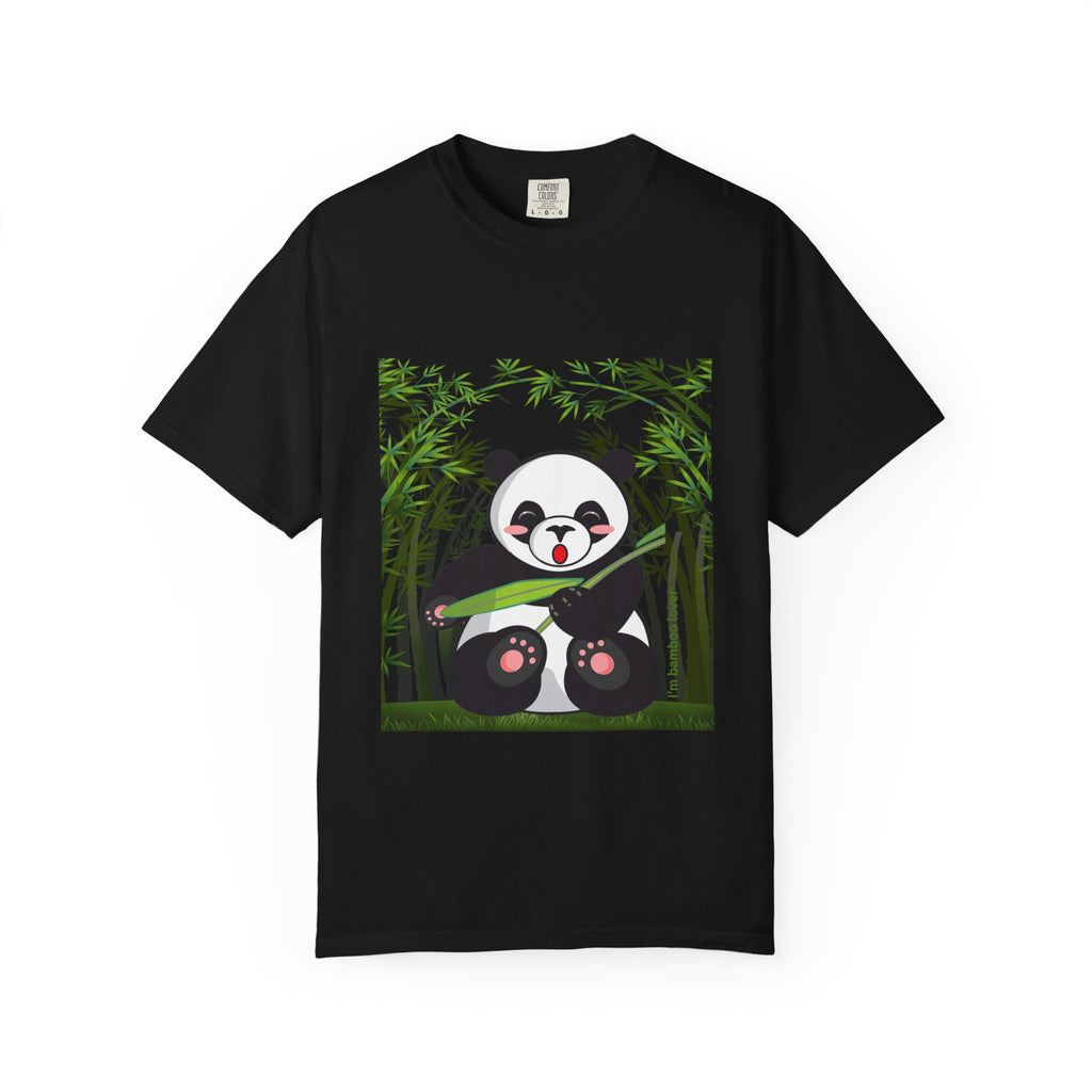 Cute Panda Garment-Dyed T-Shirt, Eco-Friendly Tee, Animal Lover Gift, Casual Wear, Graphic Tee, Cute Apparel