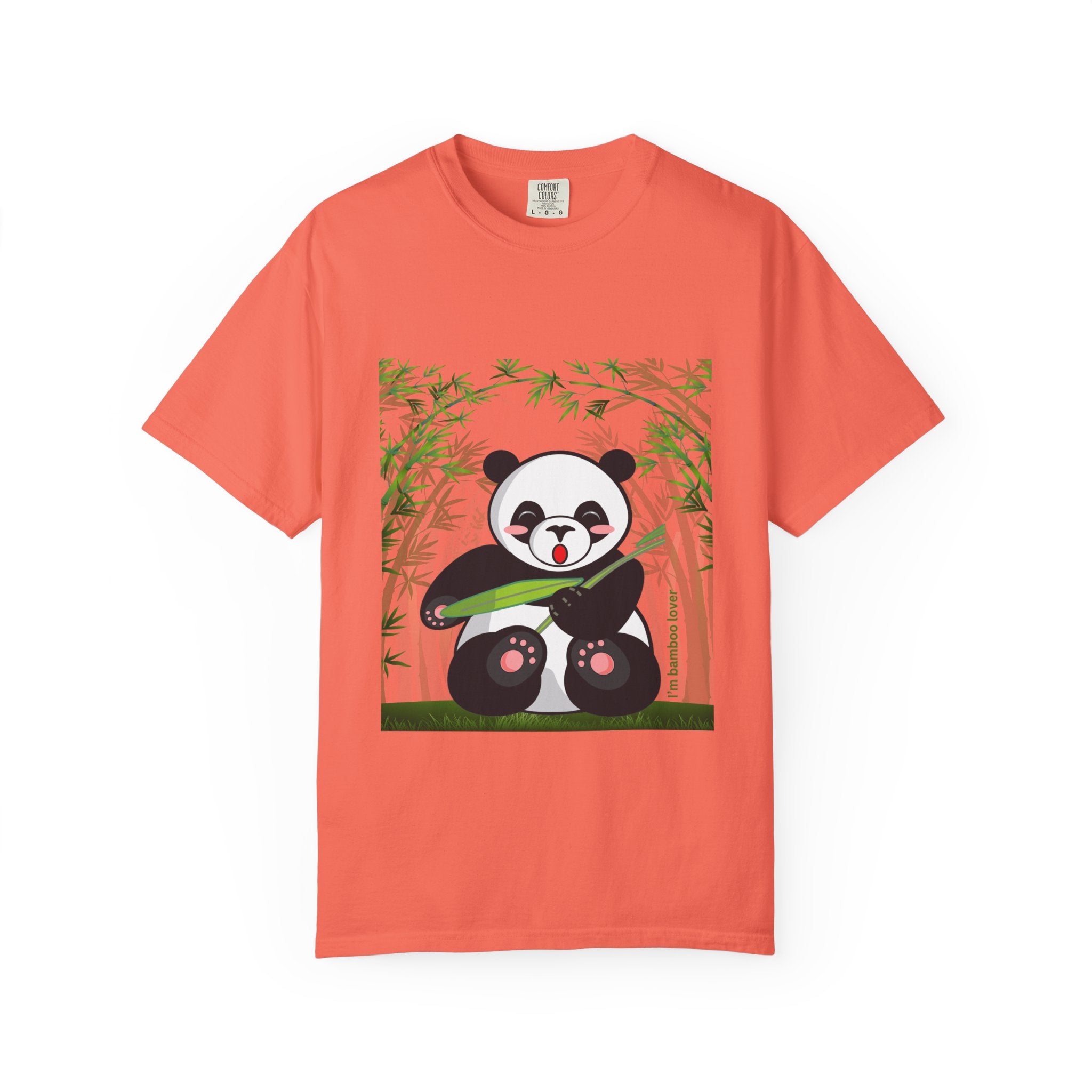 Cute Panda Garment-Dyed T-Shirt, Eco-Friendly Tee, Animal Lover Gift, Casual Wear, Graphic Tee, Cute Apparel
