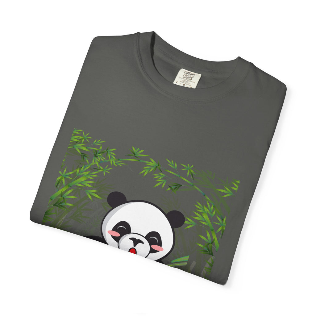 Cute Panda Garment-Dyed T-Shirt, Eco-Friendly Tee, Animal Lover Gift, Casual Wear, Graphic Tee, Cute Apparel