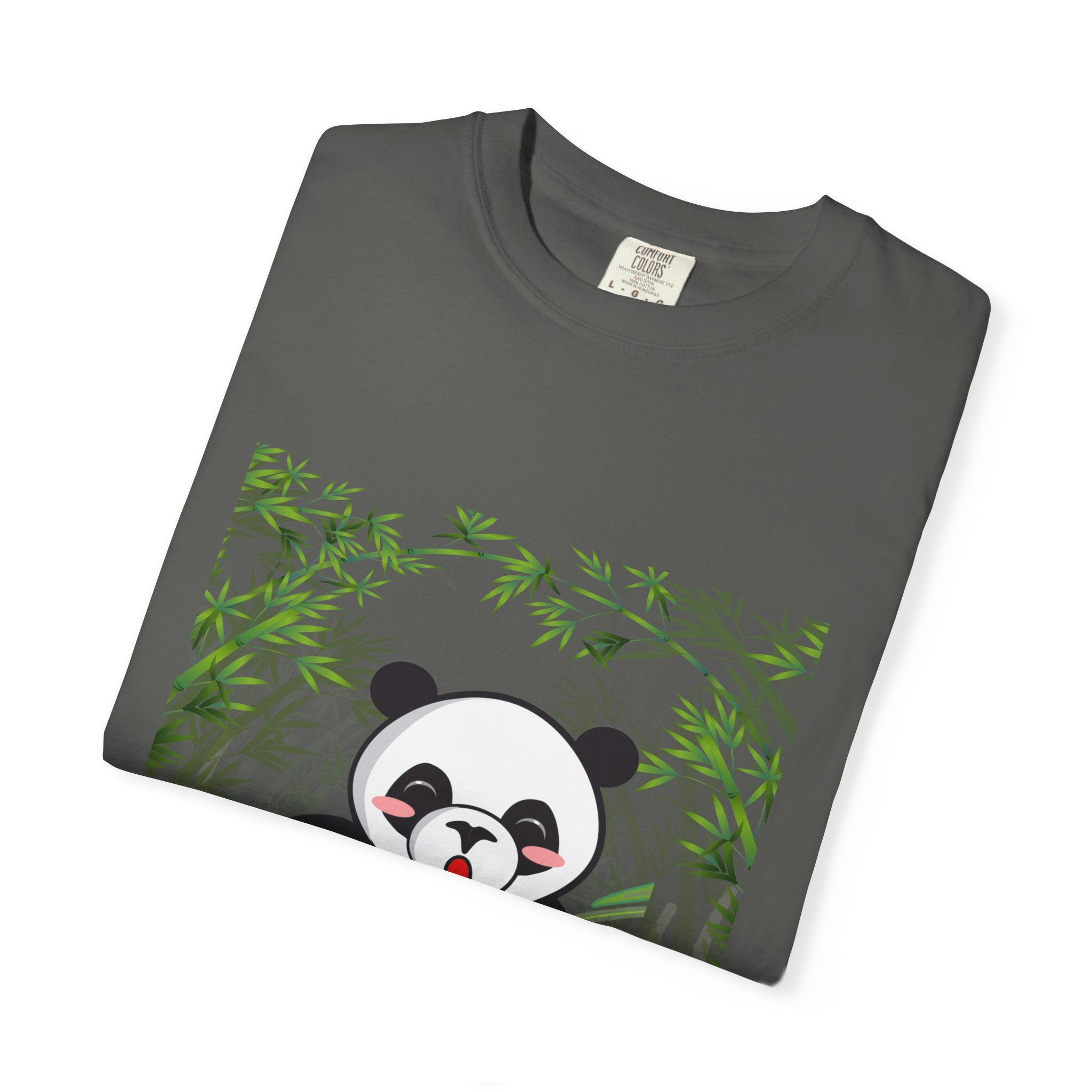 Cute Panda Garment-Dyed T-Shirt, Eco-Friendly Tee, Animal Lover Gift, Casual Wear, Graphic Tee, Cute Apparel