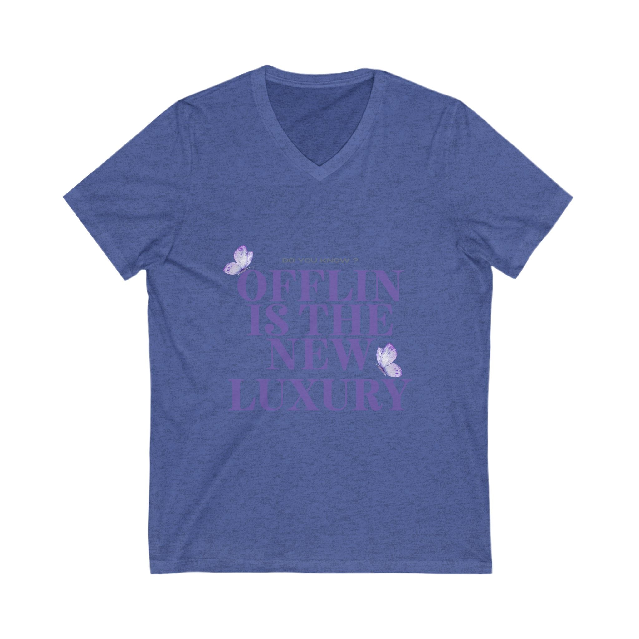 Offlin is the New Luxury V-Neck Tee, Comfortable Casual Shirt, Gift for Minimalists, Relaxed Lifestyle Top, Everyday Wear Tee