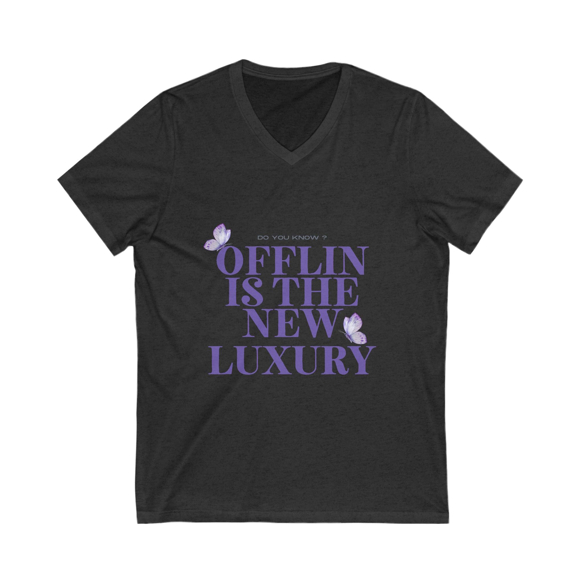 Offlin is the New Luxury V-Neck Tee, Comfortable Casual Shirt, Gift for Minimalists, Relaxed Lifestyle Top, Everyday Wear Tee
