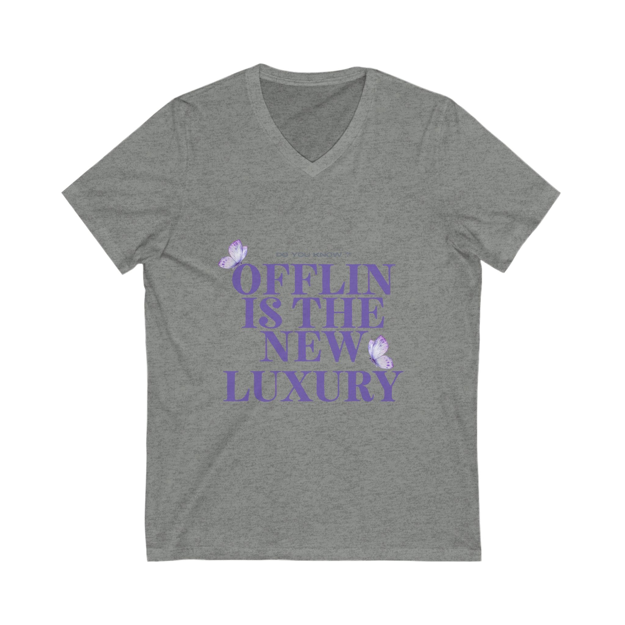 Offlin is the New Luxury V-Neck Tee, Comfortable Casual Shirt, Gift for Minimalists, Relaxed Lifestyle Top, Everyday Wear Tee