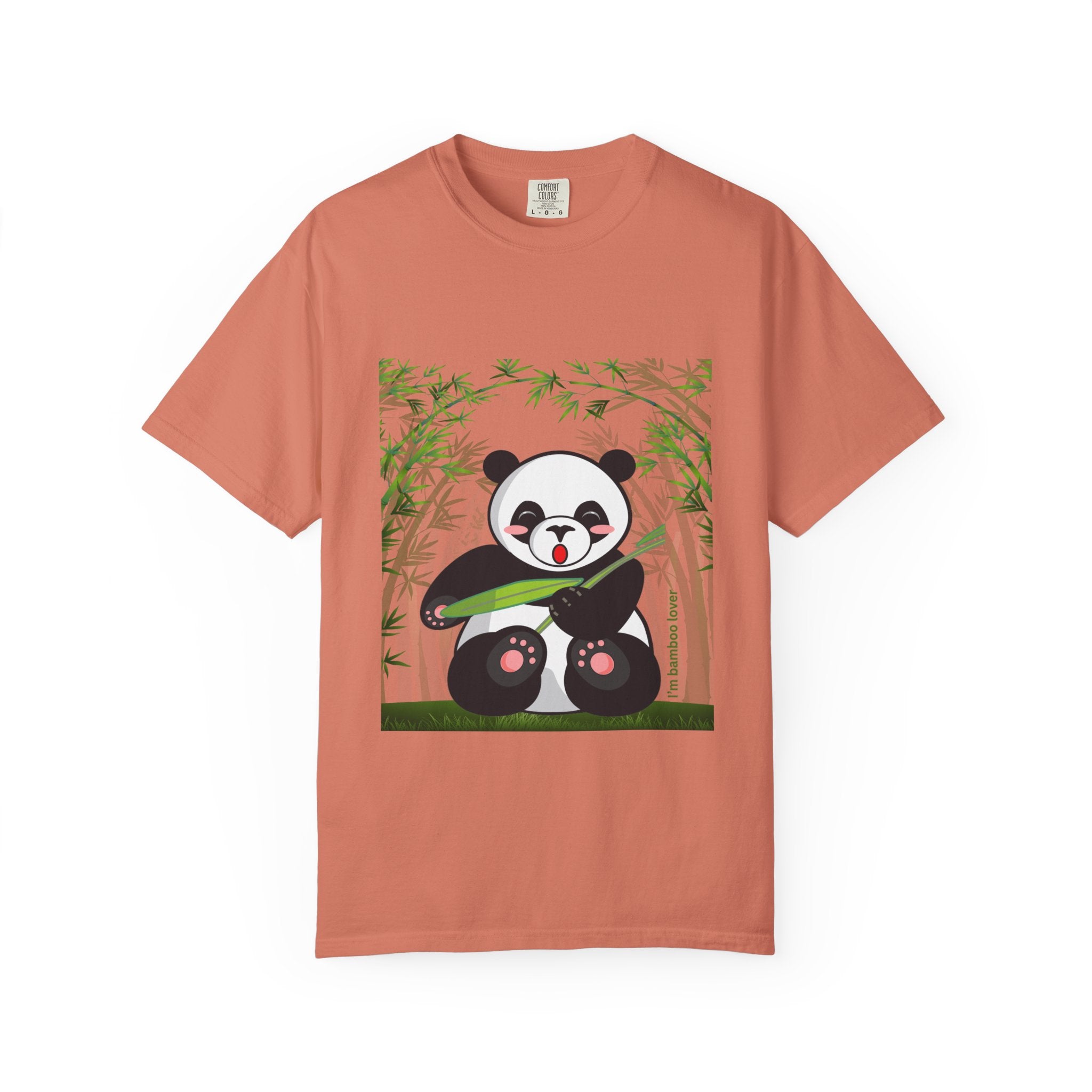 Cute Panda Garment-Dyed T-Shirt, Eco-Friendly Tee, Animal Lover Gift, Casual Wear, Graphic Tee, Cute Apparel
