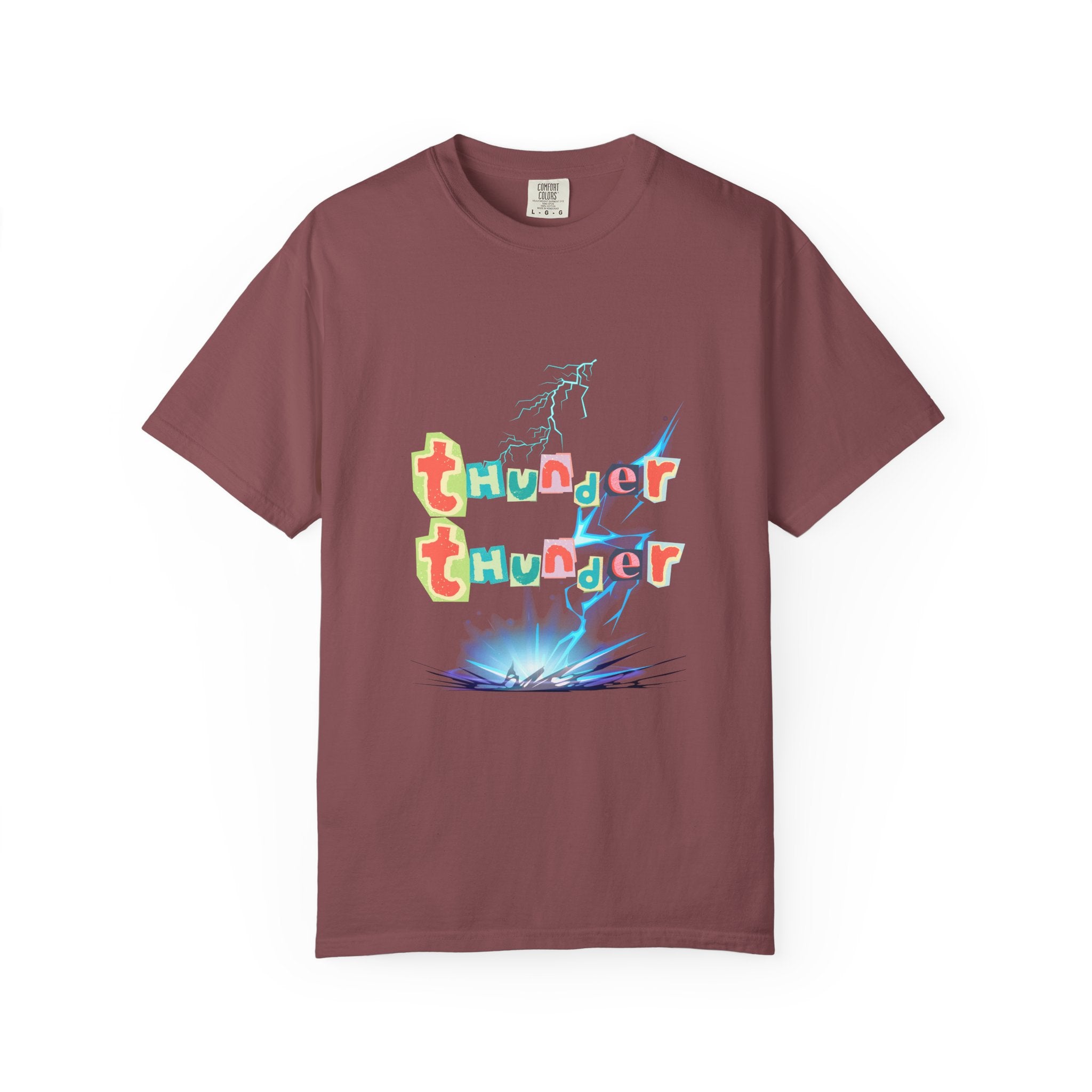 Colorful Thunder Graphic T-Shirt, Fun Casual Tee for Kids and Adults, Perfect Gift for Birthdays, Summer Outings, Music Festivals