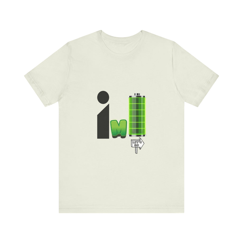 Energized Unisex Jersey Tee, Funny Graphic Tee, Rechargeable Battery Shirt, Gift for Tech Lovers, Casual Wear, Birthday Present, [...]