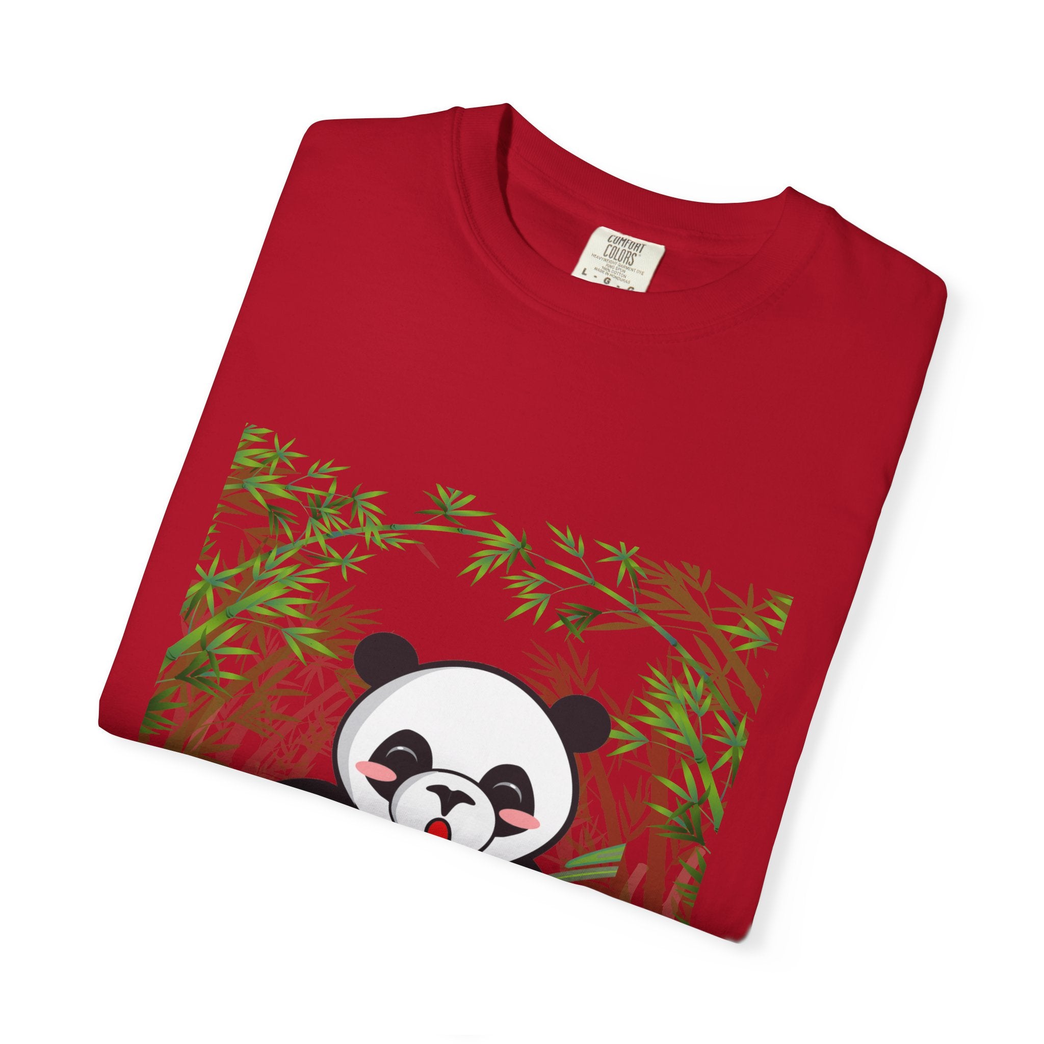 Cute Panda Garment-Dyed T-Shirt, Eco-Friendly Tee, Animal Lover Gift, Casual Wear, Graphic Tee, Cute Apparel