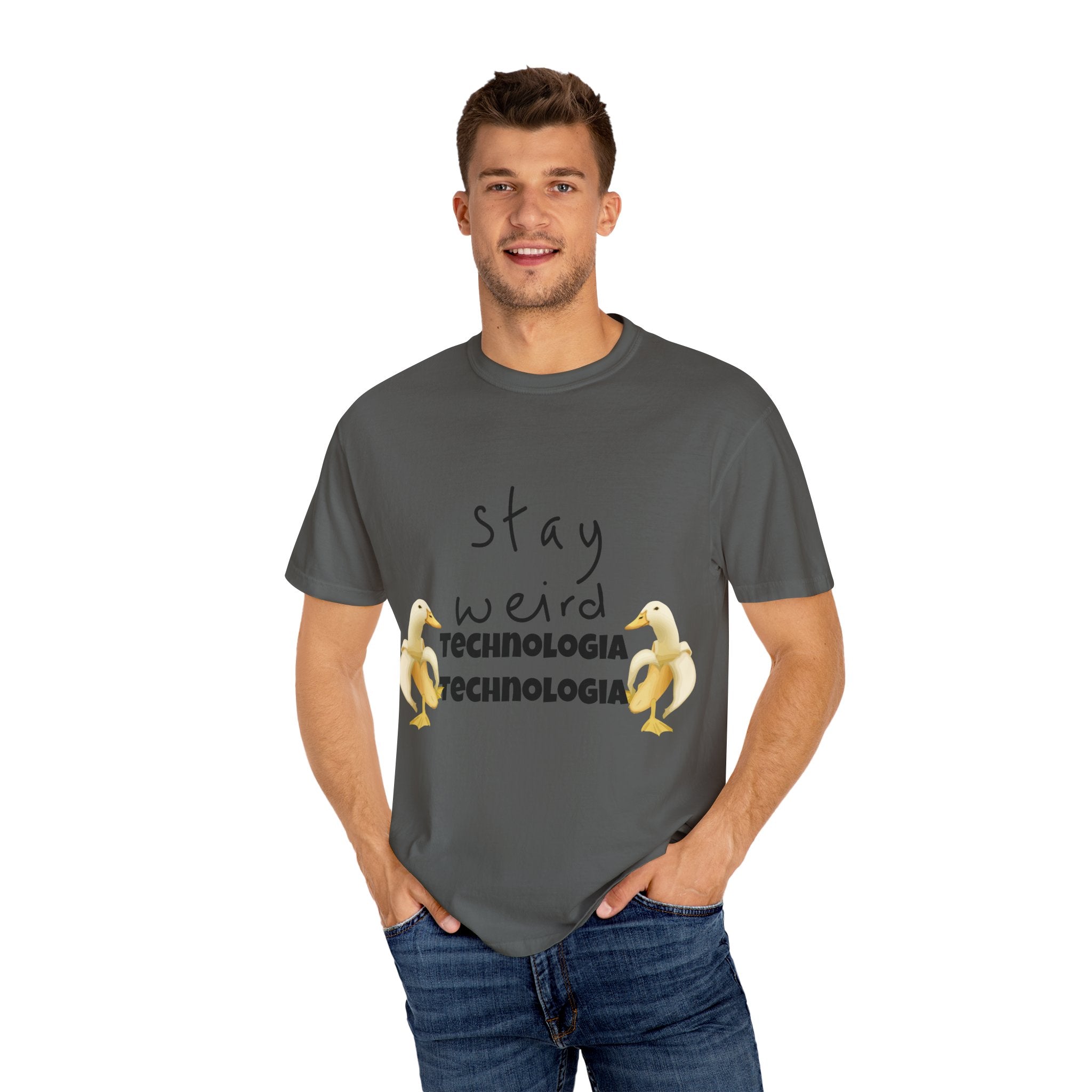 Stay Weird Unisex Garment-Dyed T-Shirt, Fun Casual Wear, Gift for Friends, Quirky Fashion, Must-Have Wardrobe Staple