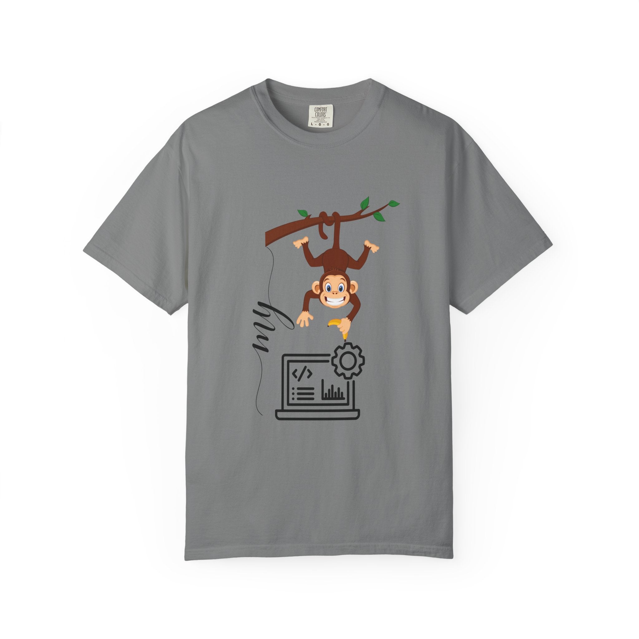 Playful Monkey Graphic T-shirt, Perfect Gift for Animal Lovers, Casual Wear, Birthday Gift, Funny Tee