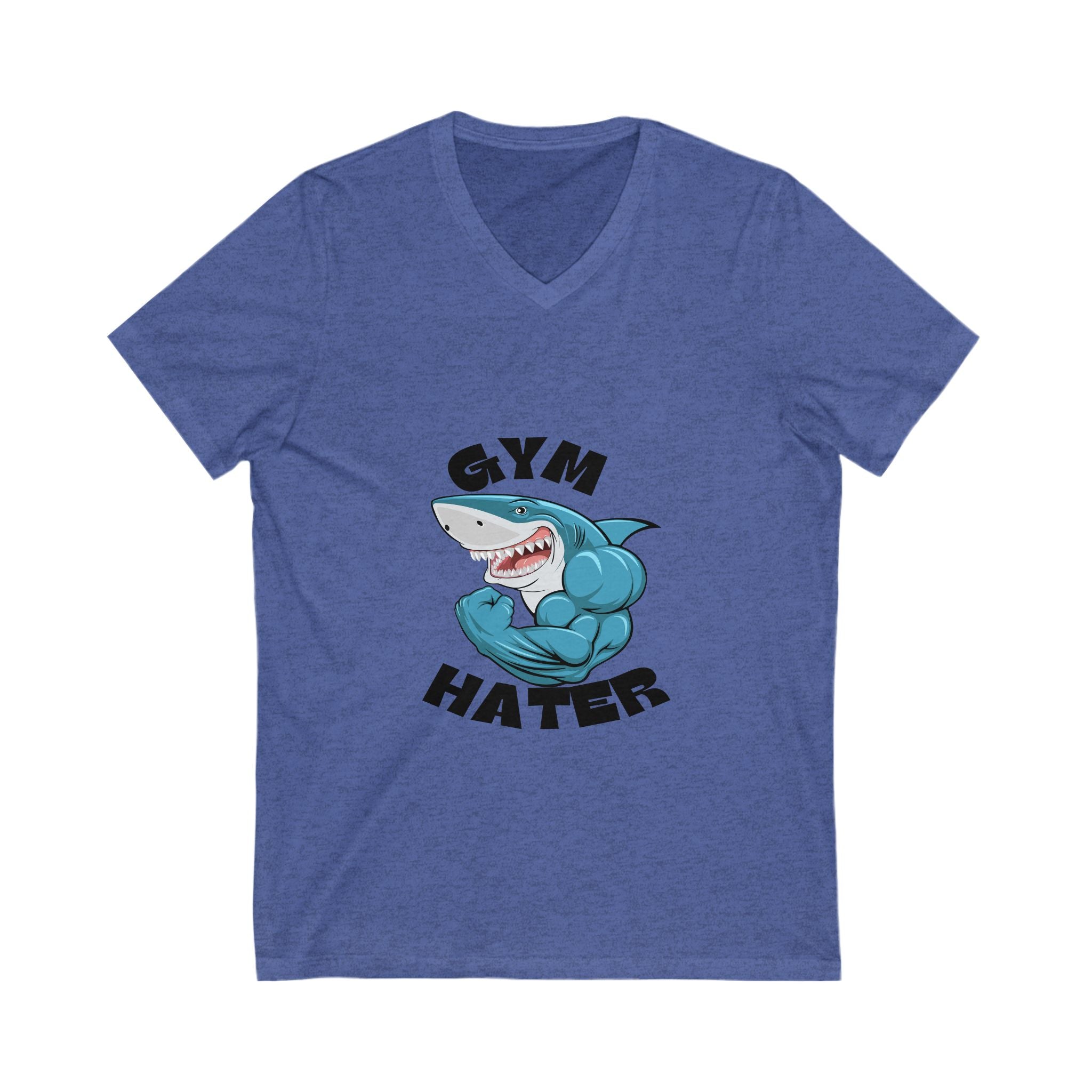 Gym Hater V-Neck Tee | Funny Fitness Humor Shirt, Unisex Graphic Tee, Gift for Gym Lovers, Workout Humor Top, Casual Wear