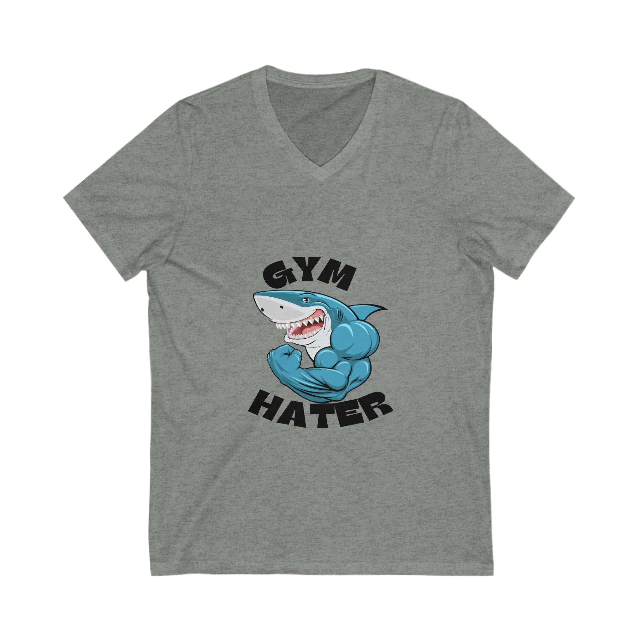 Gym Hater V-Neck Tee | Funny Fitness Humor Shirt, Unisex Graphic Tee, Gift for Gym Lovers, Workout Humor Top, Casual Wear