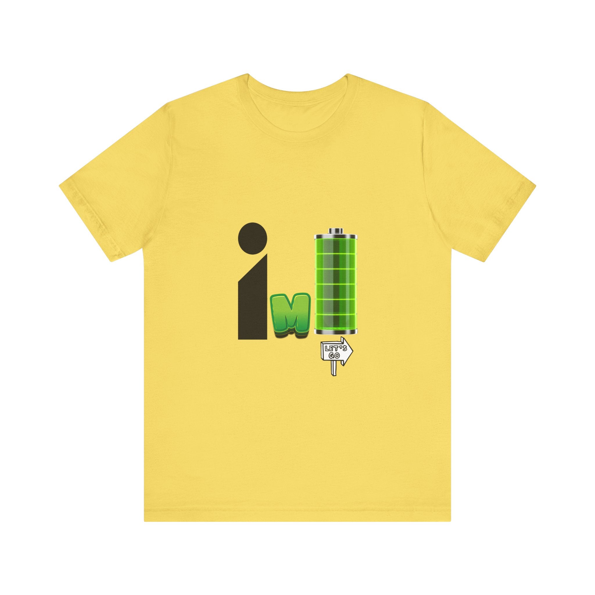 Energized Unisex Jersey Tee, Funny Graphic Tee, Rechargeable Battery Shirt, Gift for Tech Lovers, Casual Wear, Birthday Present, [...]