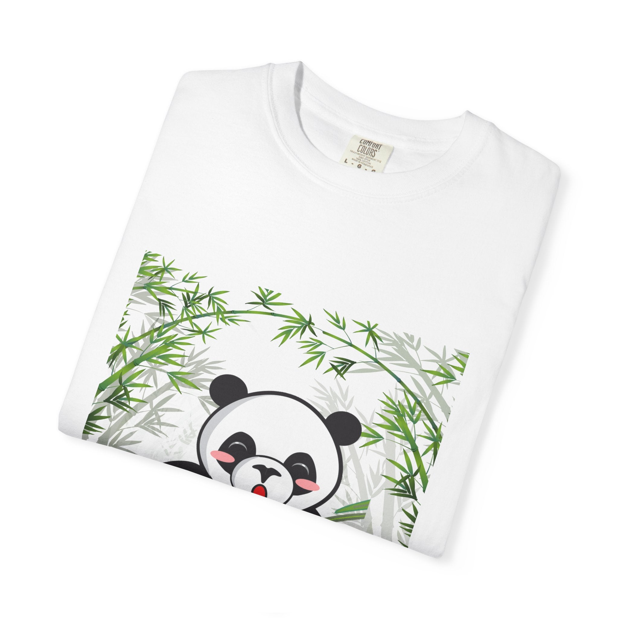 Cute Panda Garment-Dyed T-Shirt, Eco-Friendly Tee, Animal Lover Gift, Casual Wear, Graphic Tee, Cute Apparel