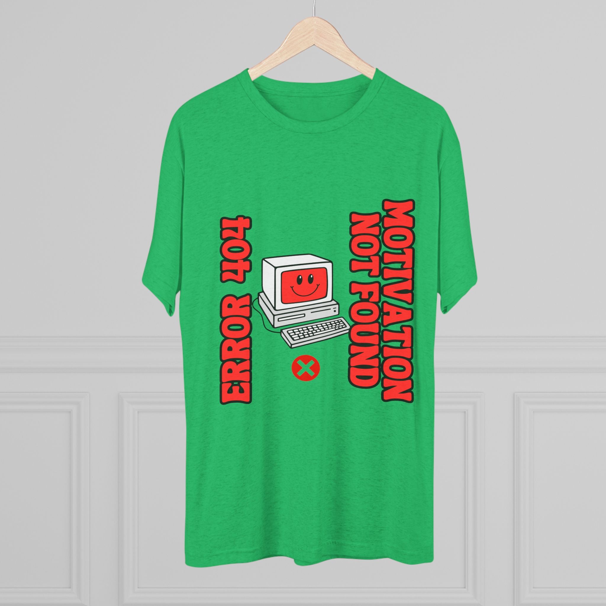 Funny Graphic Tee, Error 404 Motivation Not Found Unisex Crew Shirt, Gift for Techies, Casual Wear, Humor T-Shirt