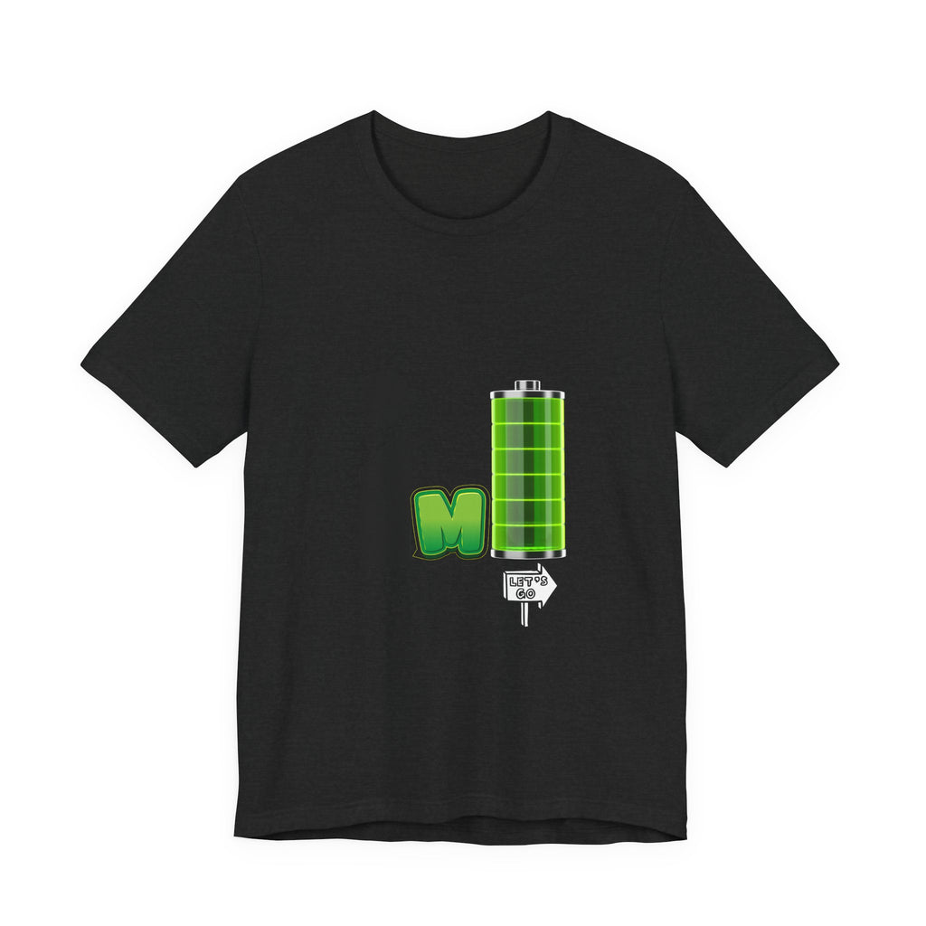 Energized Unisex Jersey Tee, Funny Graphic Tee, Rechargeable Battery Shirt, Gift for Tech Lovers, Casual Wear, Birthday Present, [...]