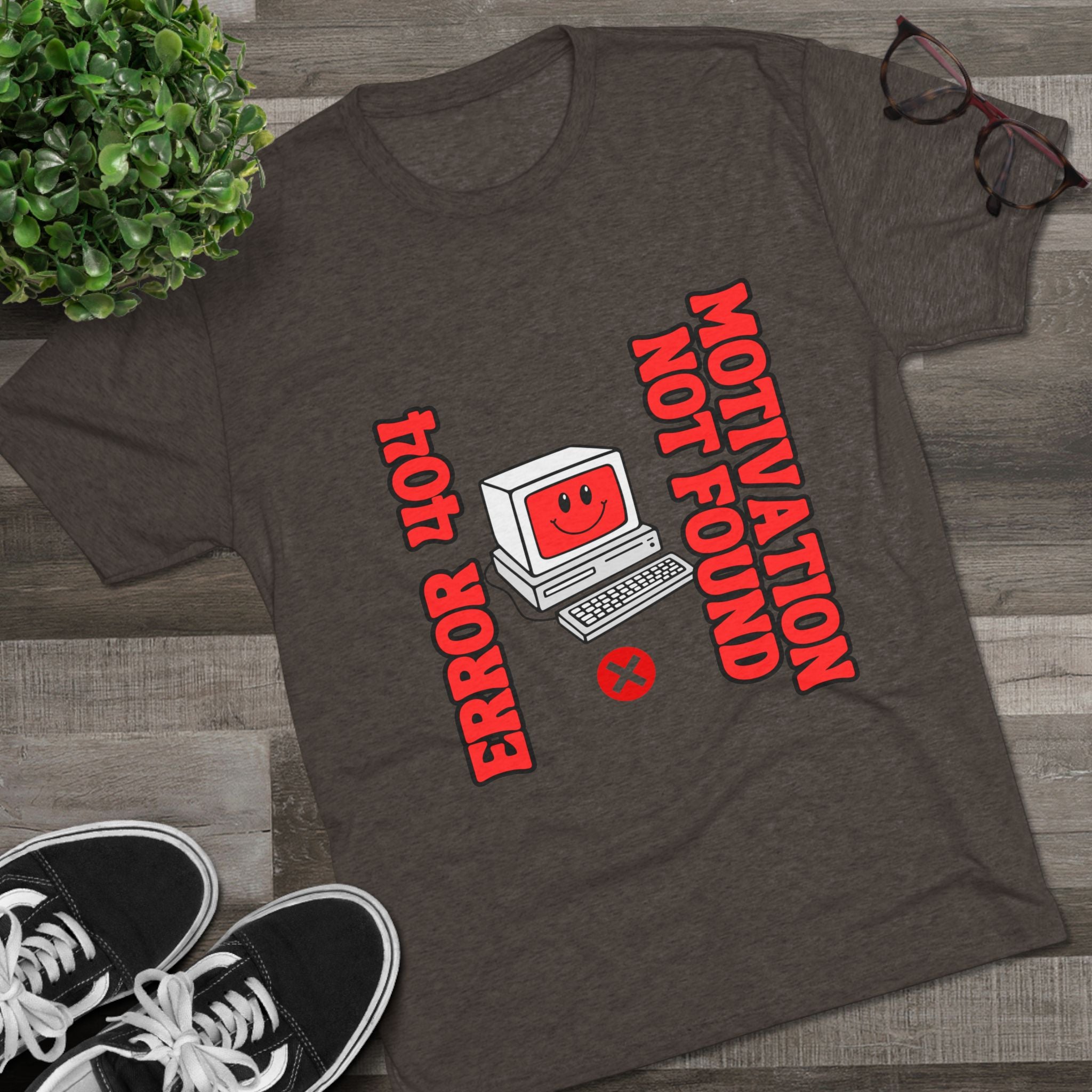 Funny Graphic Tee, Error 404 Motivation Not Found Unisex Crew Shirt, Gift for Techies, Casual Wear, Humor T-Shirt