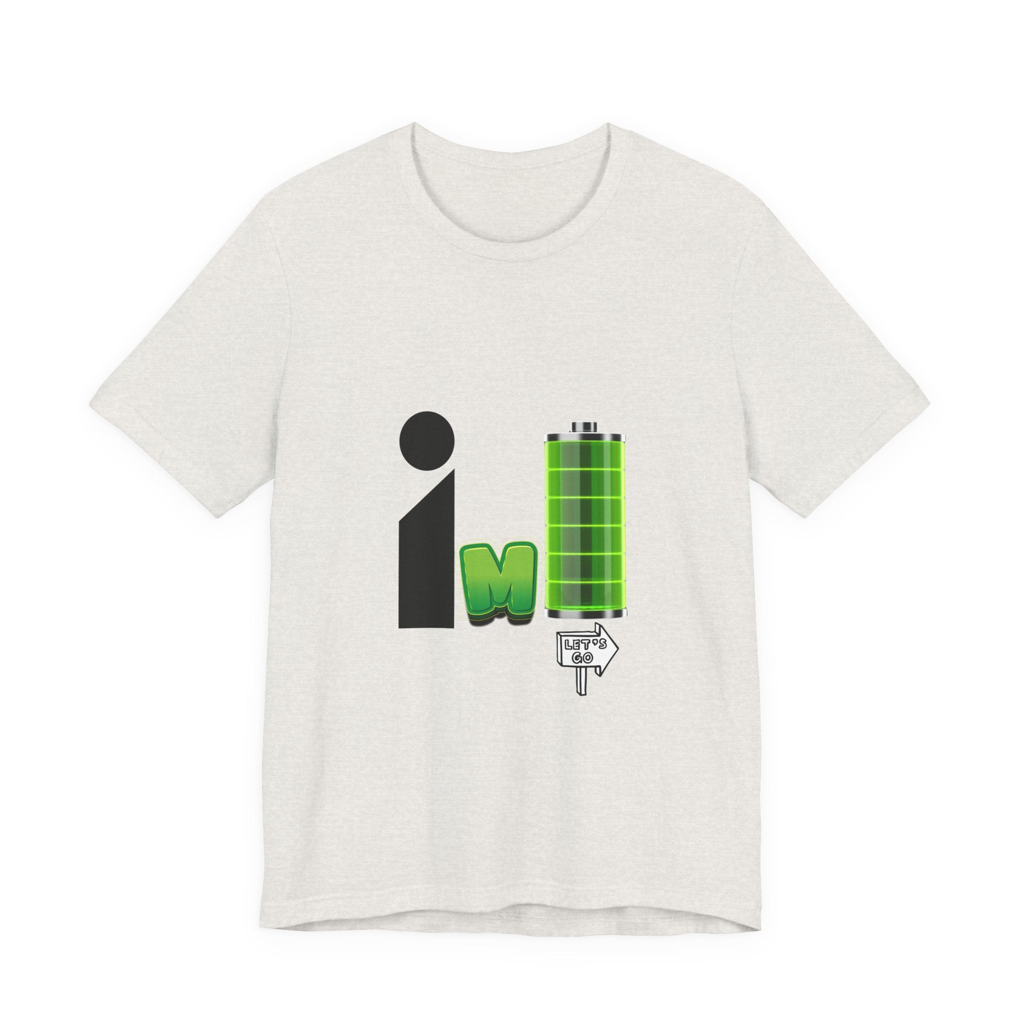 Energized Unisex Jersey Tee, Funny Graphic Tee, Rechargeable Battery Shirt, Gift for Tech Lovers, Casual Wear, Birthday Present, [...]