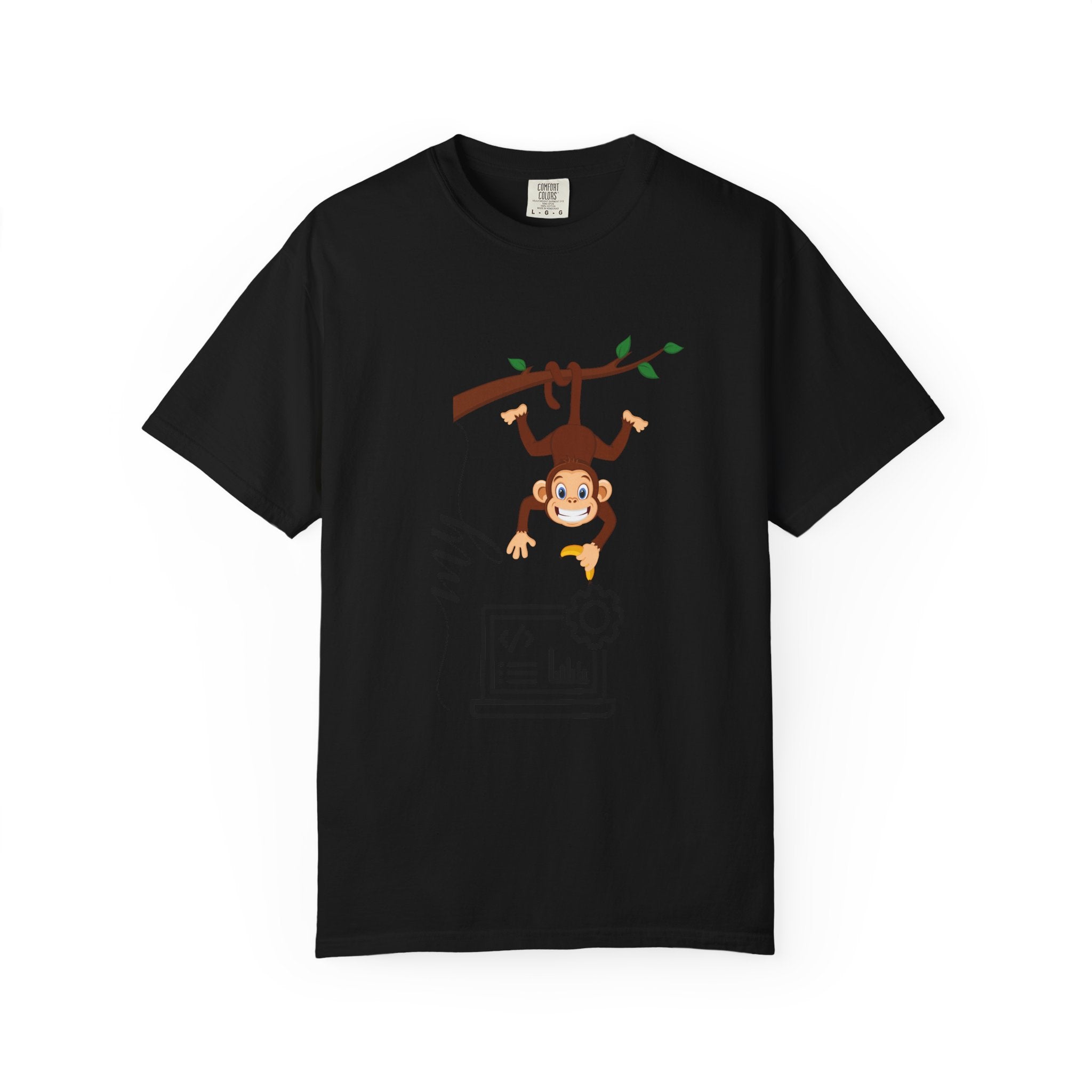 Playful Monkey Graphic T-shirt, Perfect Gift for Animal Lovers, Casual Wear, Birthday Gift, Funny Tee